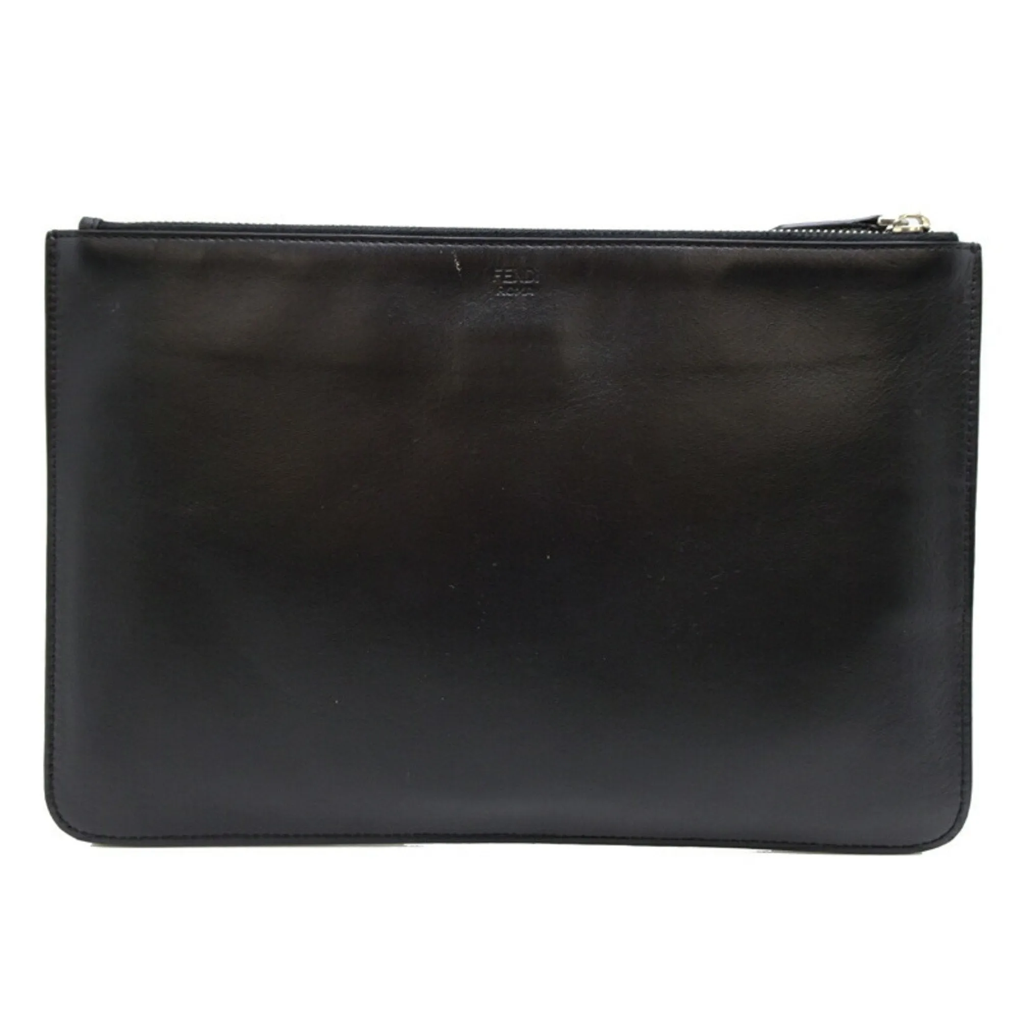Fendi Monster Clutch Men's Second Bag 7N0078 Leather Black