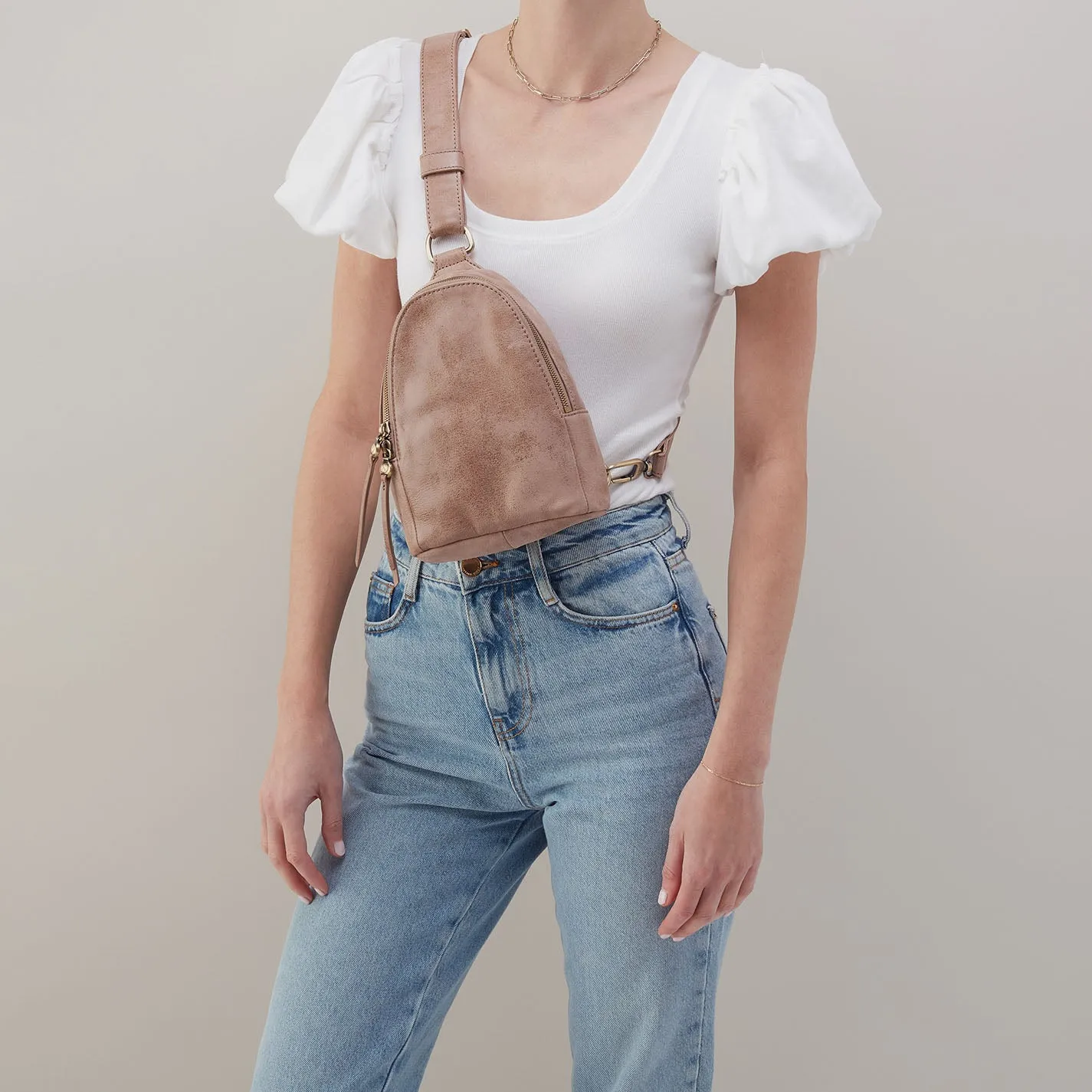 Fern Sling In Buffed Leather - Hazel