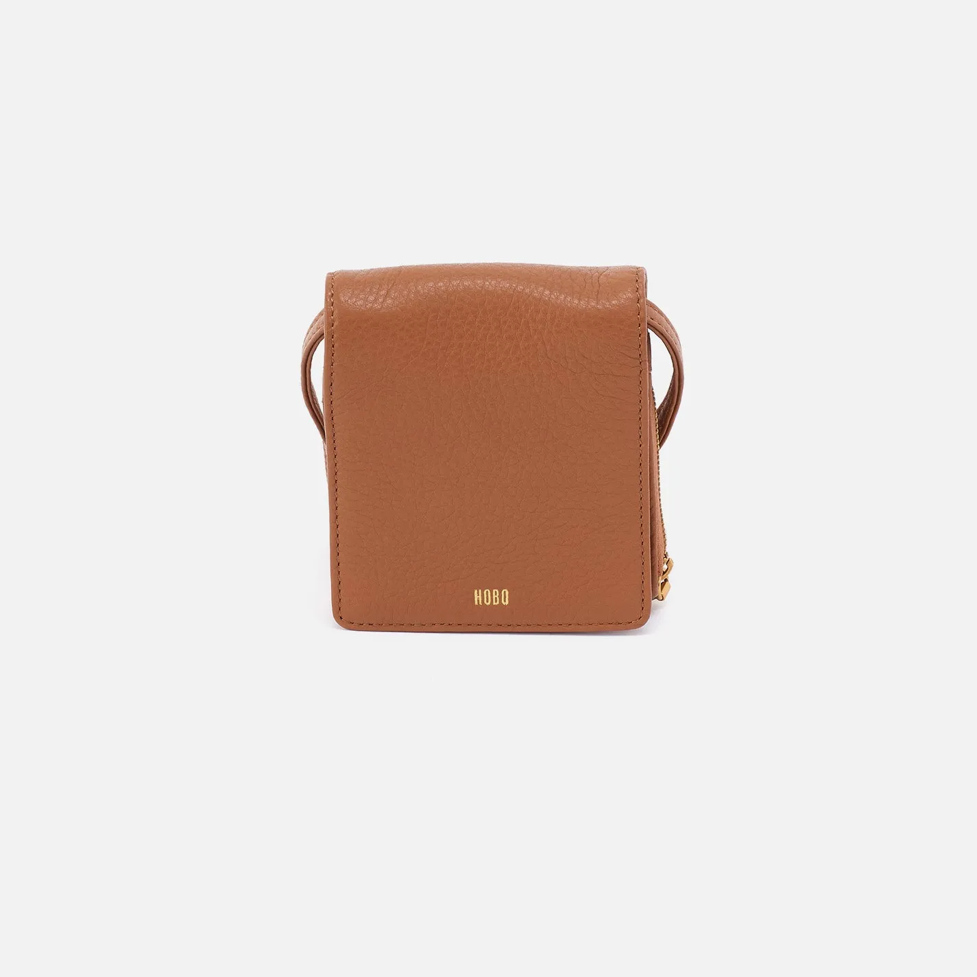 Fern Wallet Crossbody In Pebbled Leather - Warm Honey