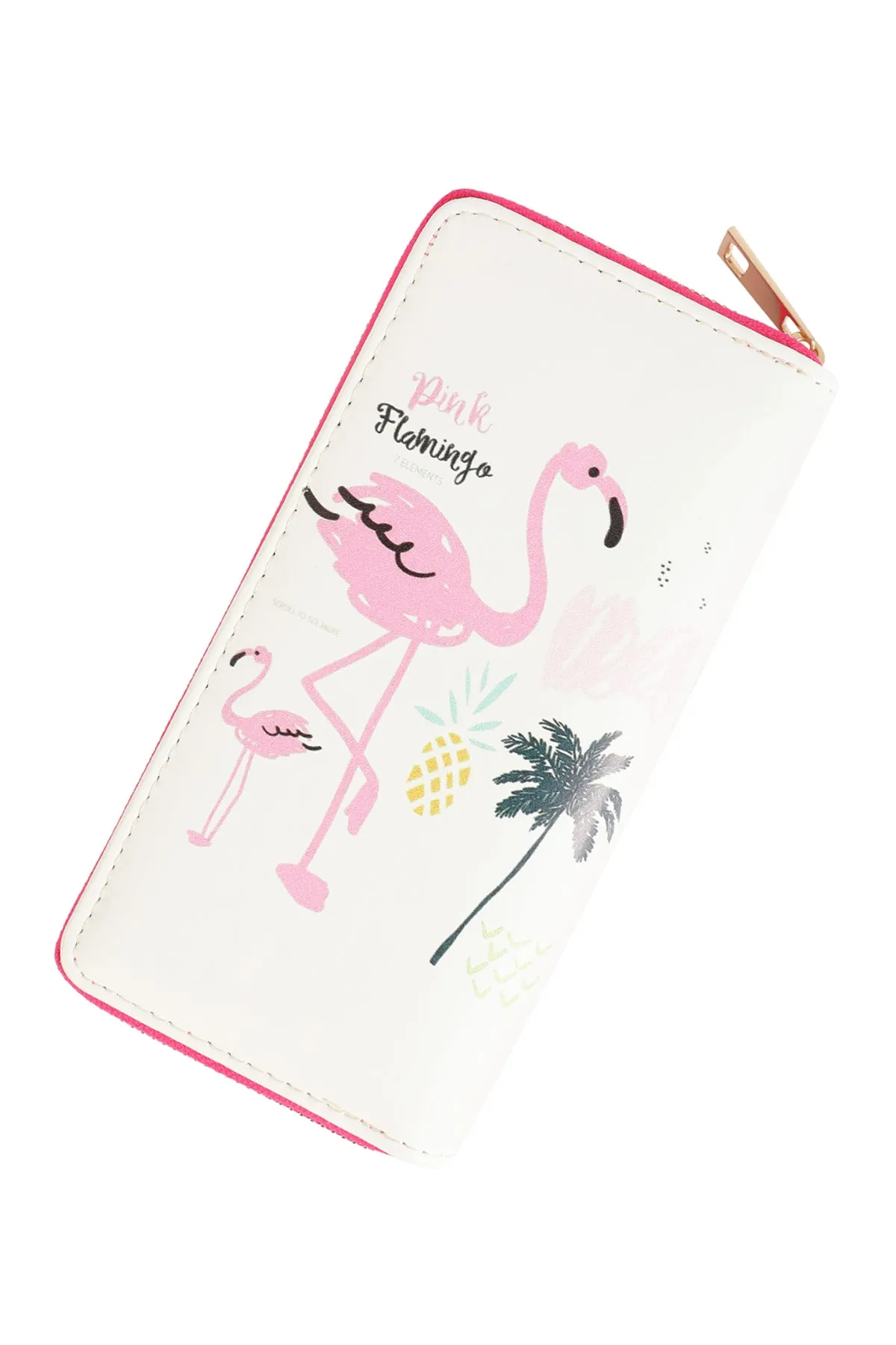FLAMINGO LEATHER ZIPPER WALLET