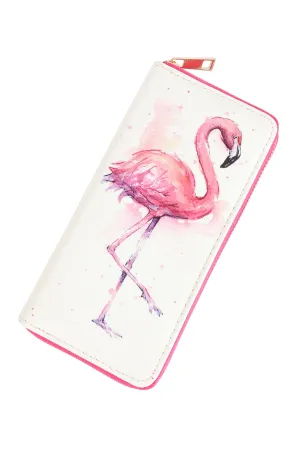 FLAMINGO LEATHER ZIPPER WALLET