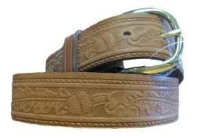 Floral & Acorn Tooled Belt