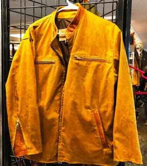 Fog Cutter Waxed Light Weight 7 oz. Sailcloth Men's Style Jacket. We Call The Corvette MADE IN THE U.S.A. BY SUR TAN From Our  Many Weights, Colors and Types of Waxed Cotton  Water Repellant Fabric With Leather Trim