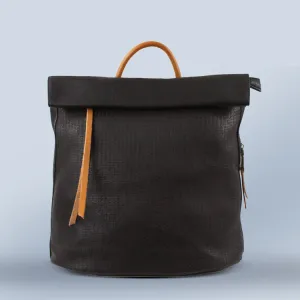Foldover Leather Backpack