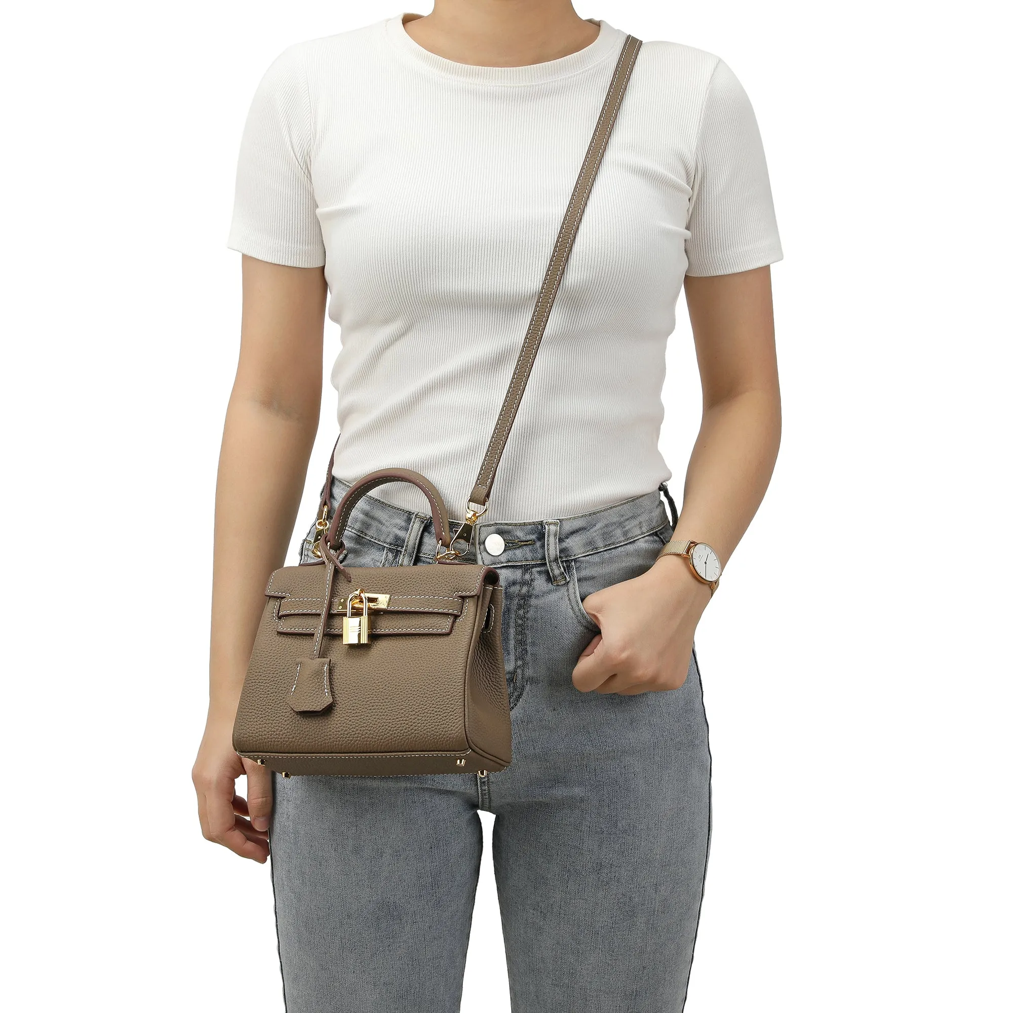Full-Grain Small Crossbody/Shoulder Leather Bag