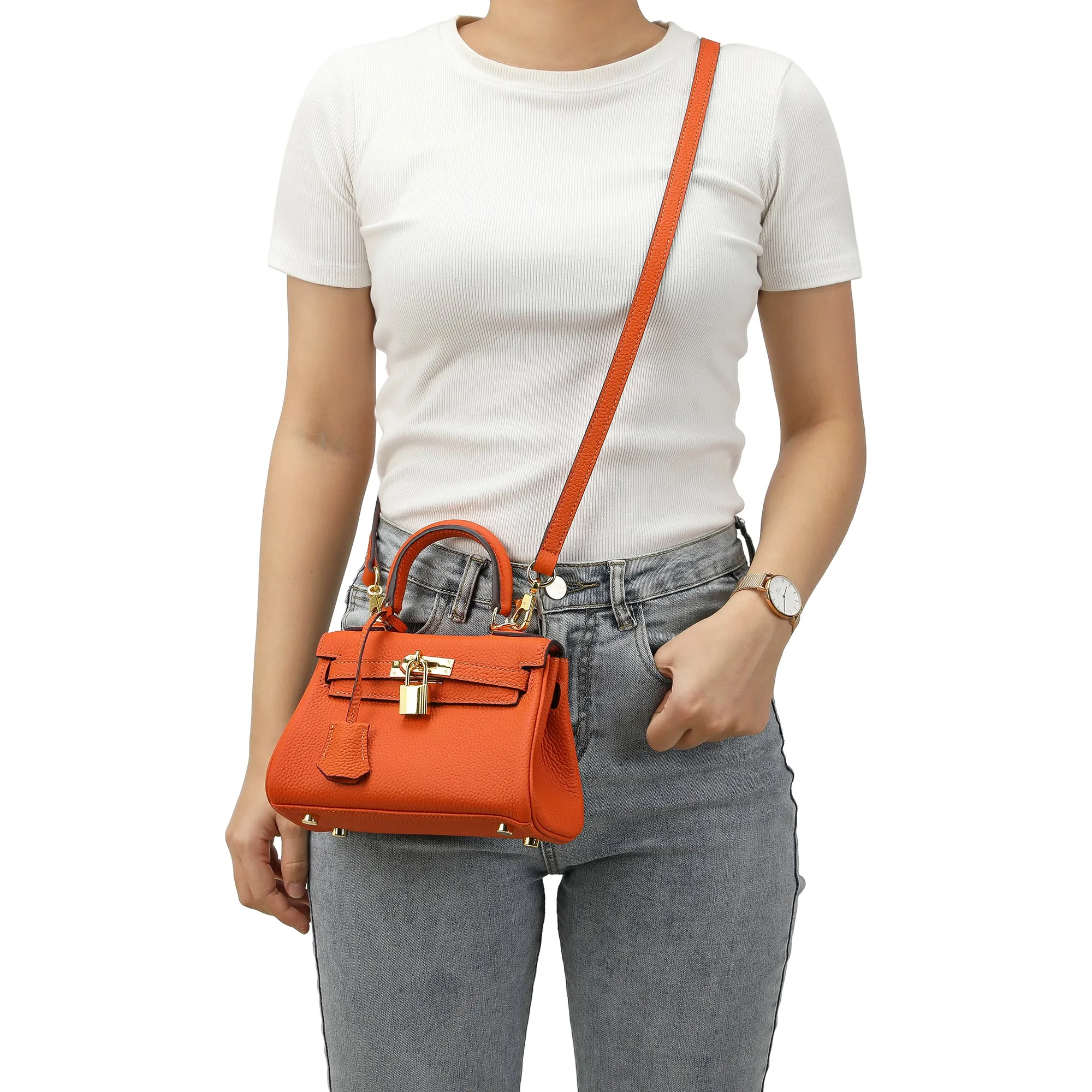 Full-Grain Small Crossbody/Shoulder Leather Bag