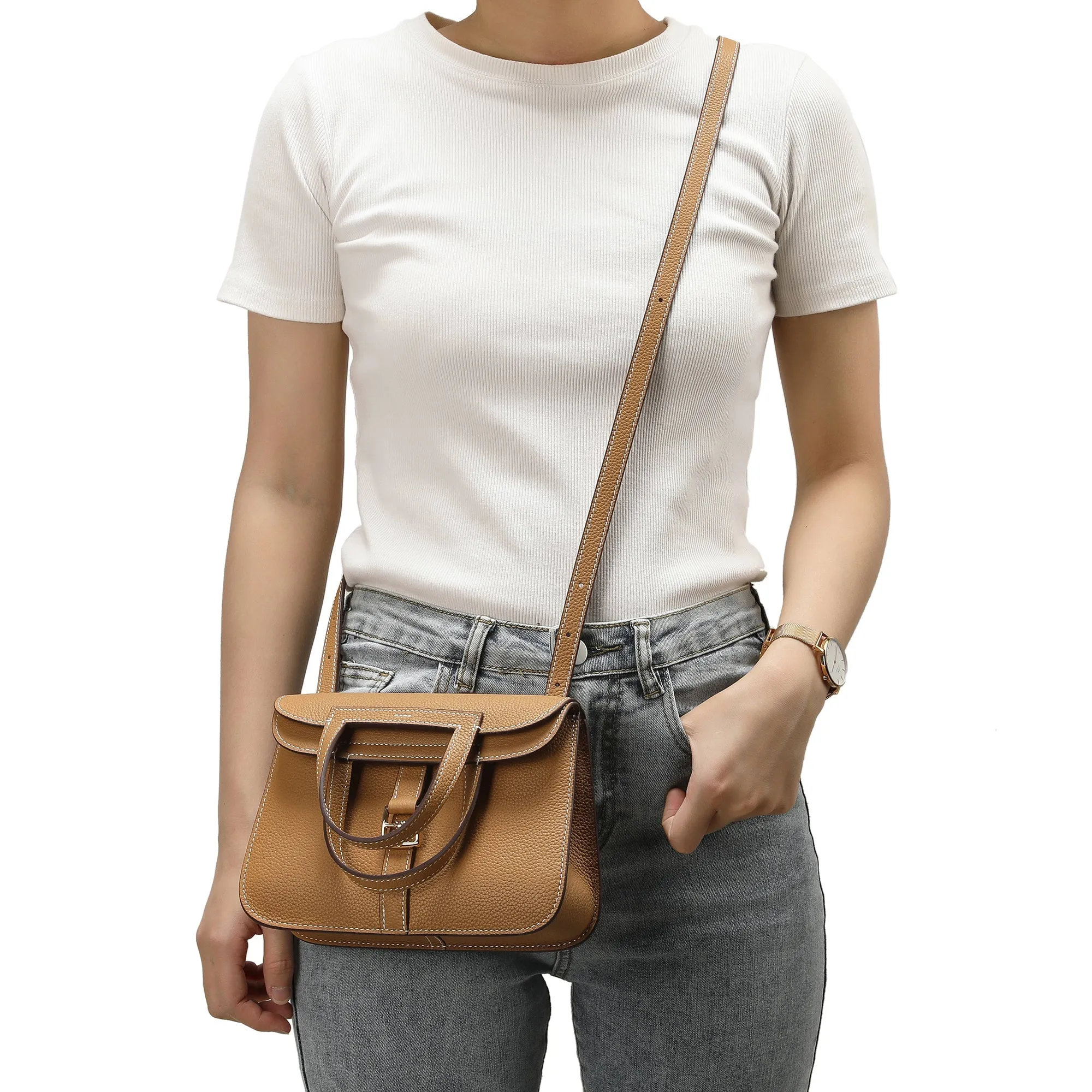 Full-grain soft leather Crossbody