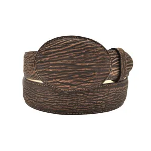 Gavel Men's Shark Western Belt - Sanded Safari Brown
