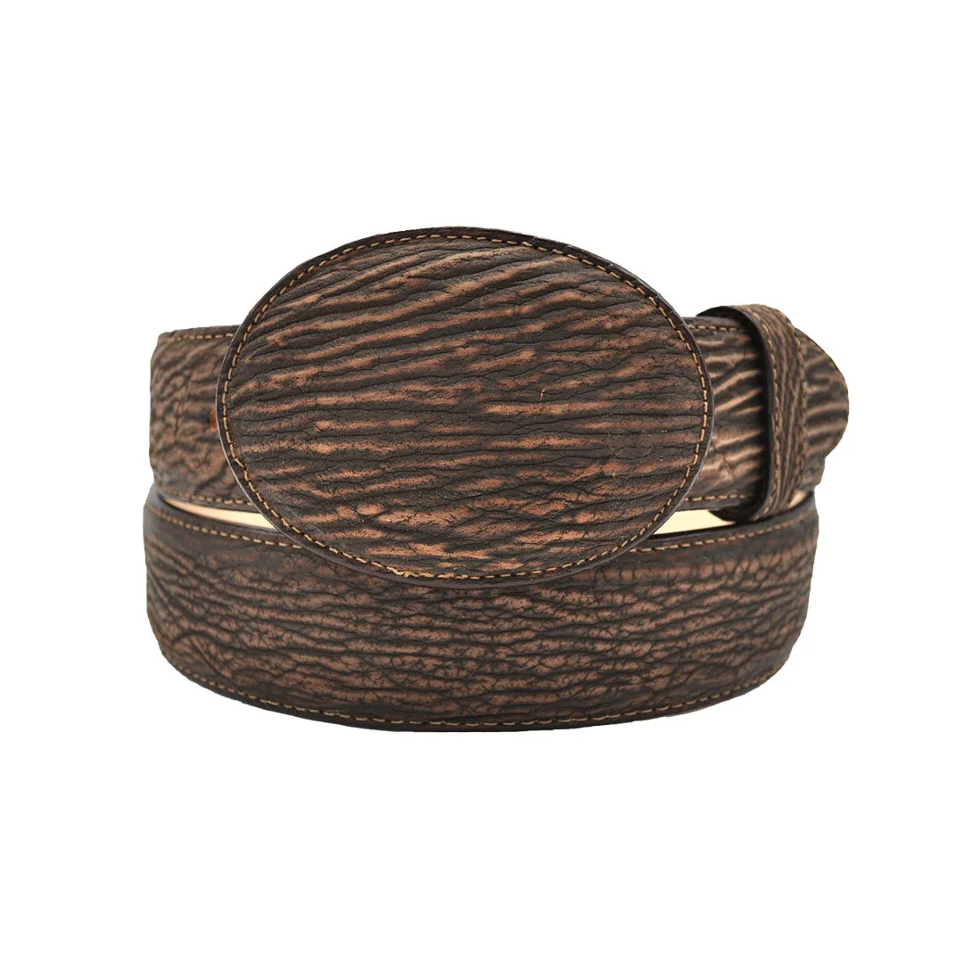 Gavel Men's Shark Western Belt - Sanded Safari Brown