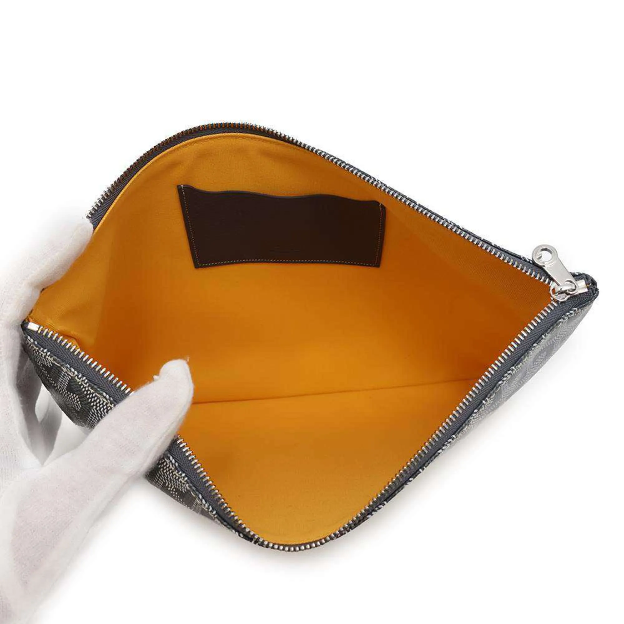 Goyard Clutch Bag Senna MM Leather SENAT2MMLTY51CL51P GOYARD Pouch Men's Second