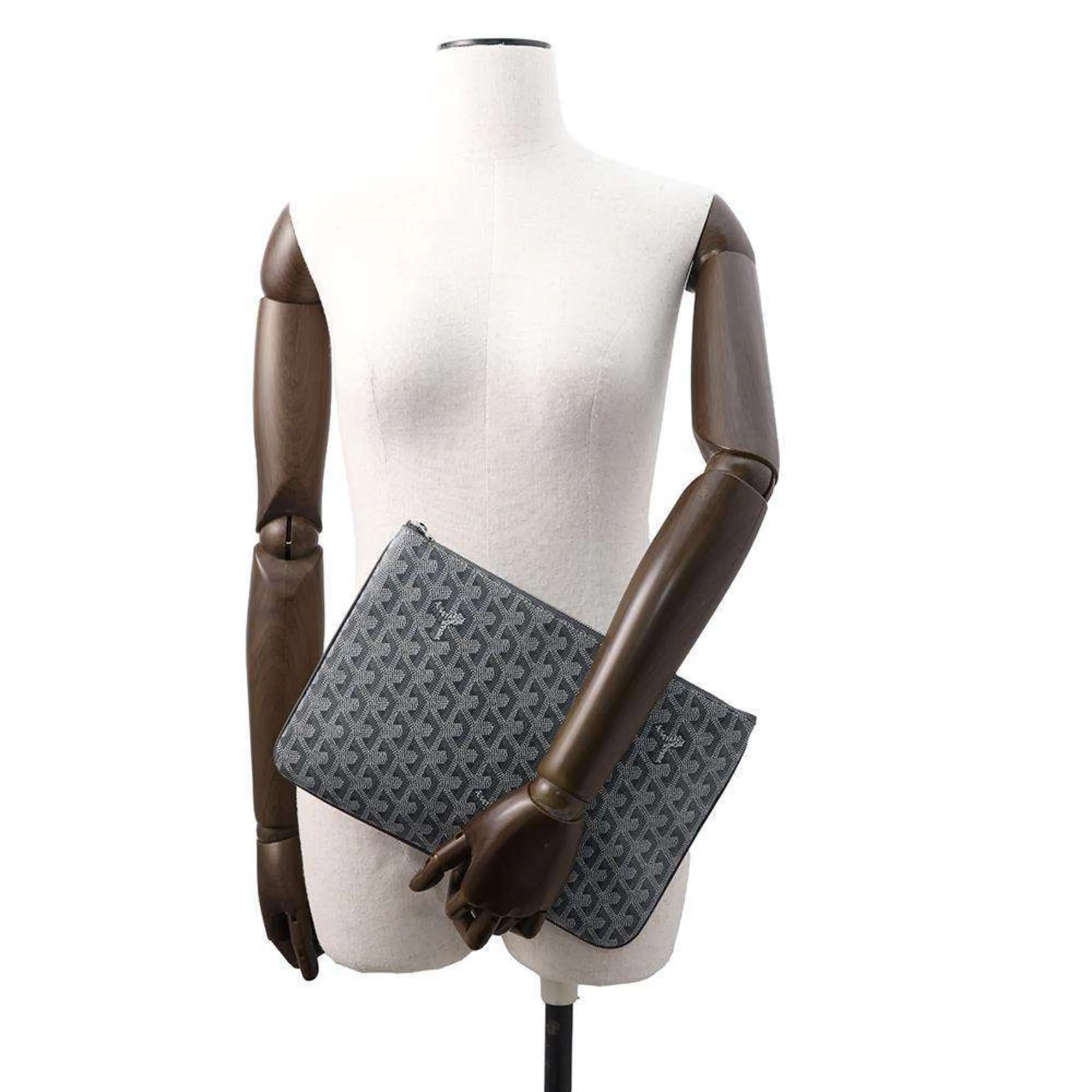 Goyard Clutch Bag Senna MM Leather SENAT2MMLTY51CL51P GOYARD Pouch Men's Second