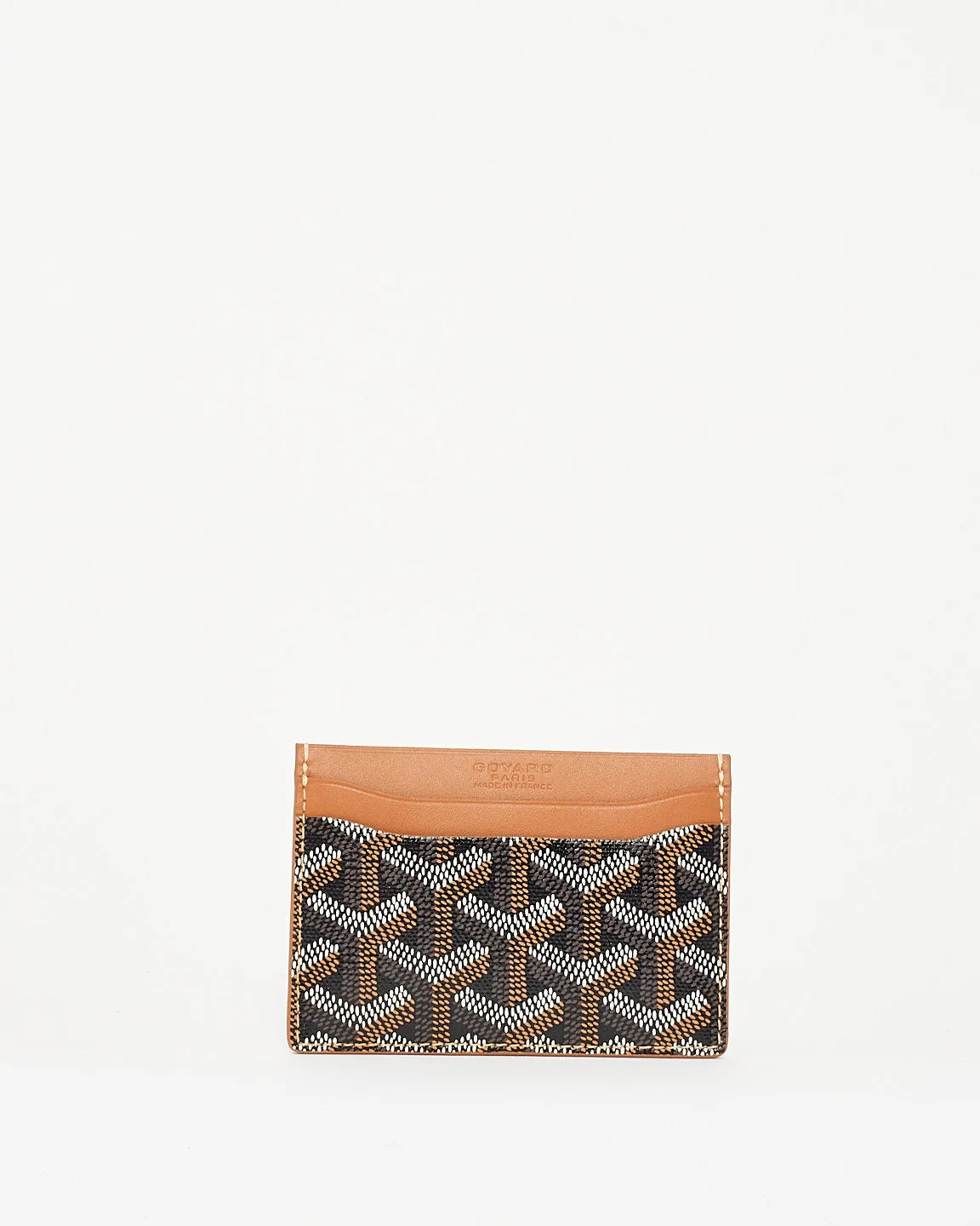 Goyard Tan and Black Monogram Goyardine Saint Sulpice Card Holder