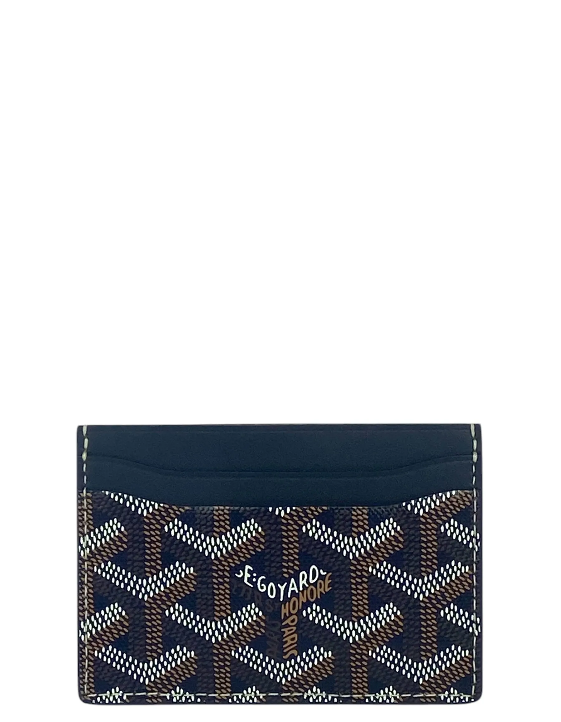Goyardine Navy Saint Sulpice Card Holder