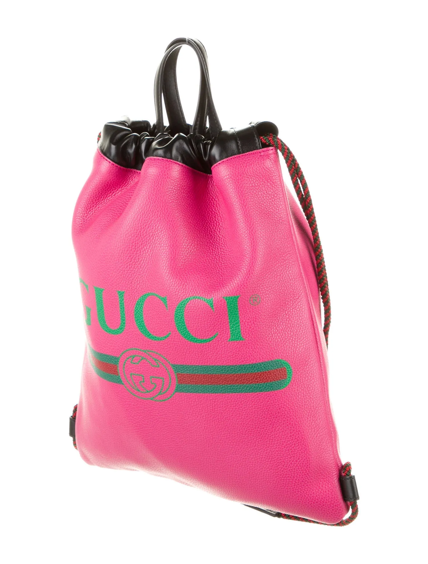 Gucci 2018 Leather Drawstring Backpack in Pink