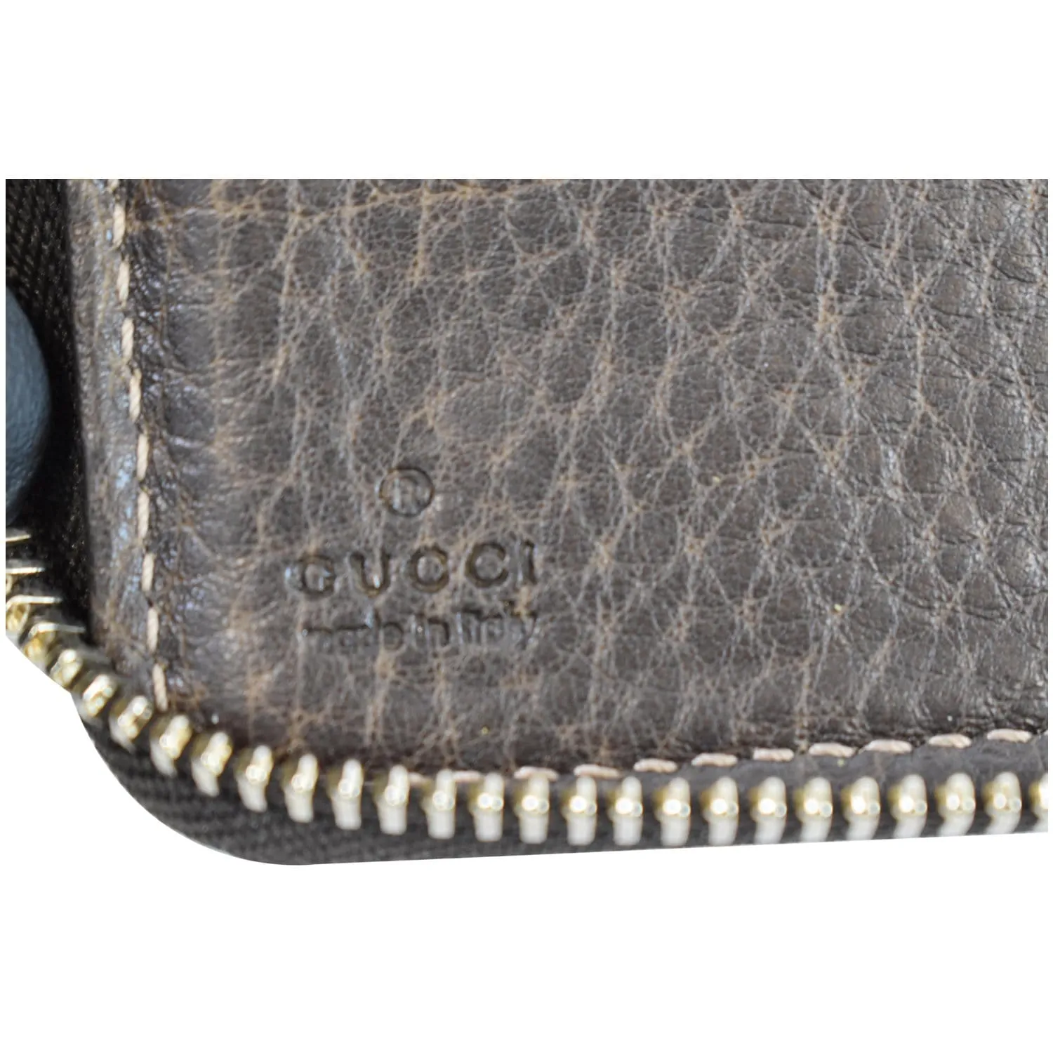 GUCCI Bamboo GG Canvas Zippy Organizer Wallet Beige 232977
