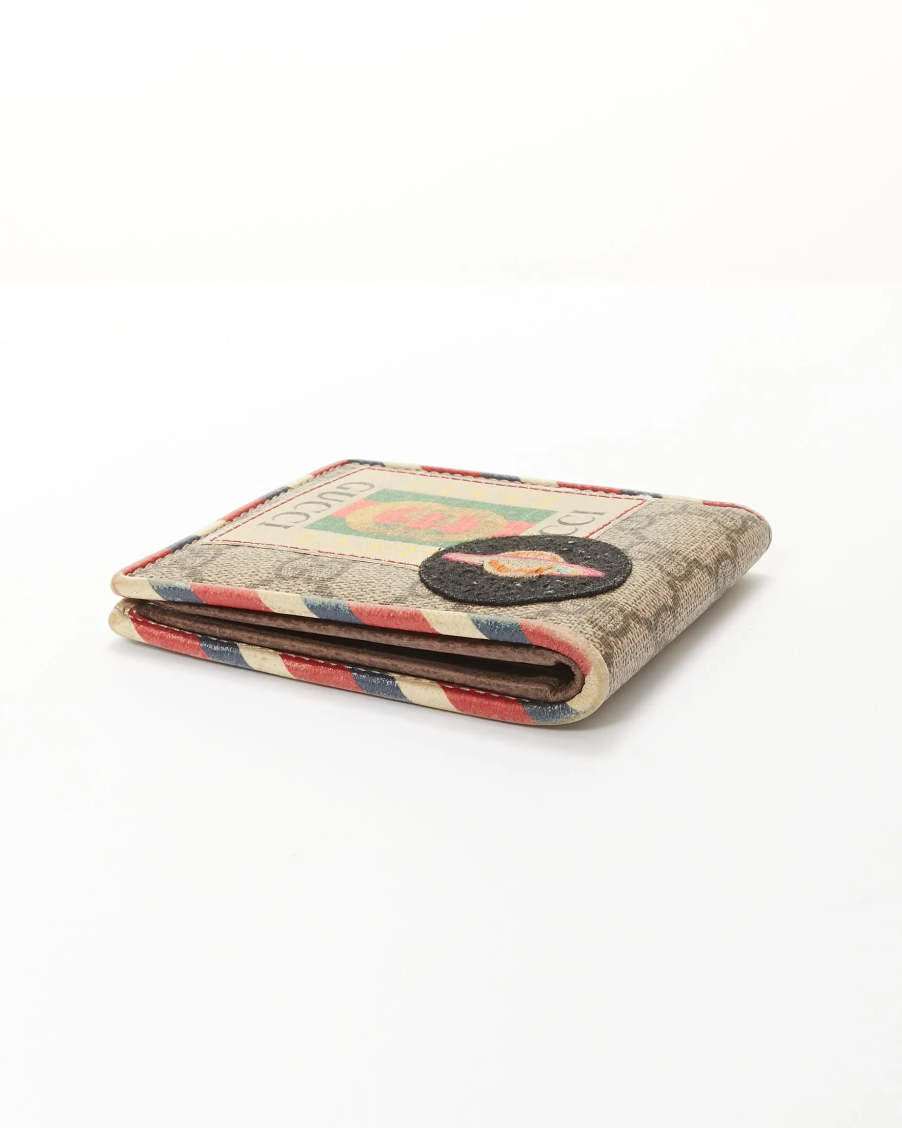 Gucci Brown Canvas GG Supreme UFO Patchwork BiFold Wallet