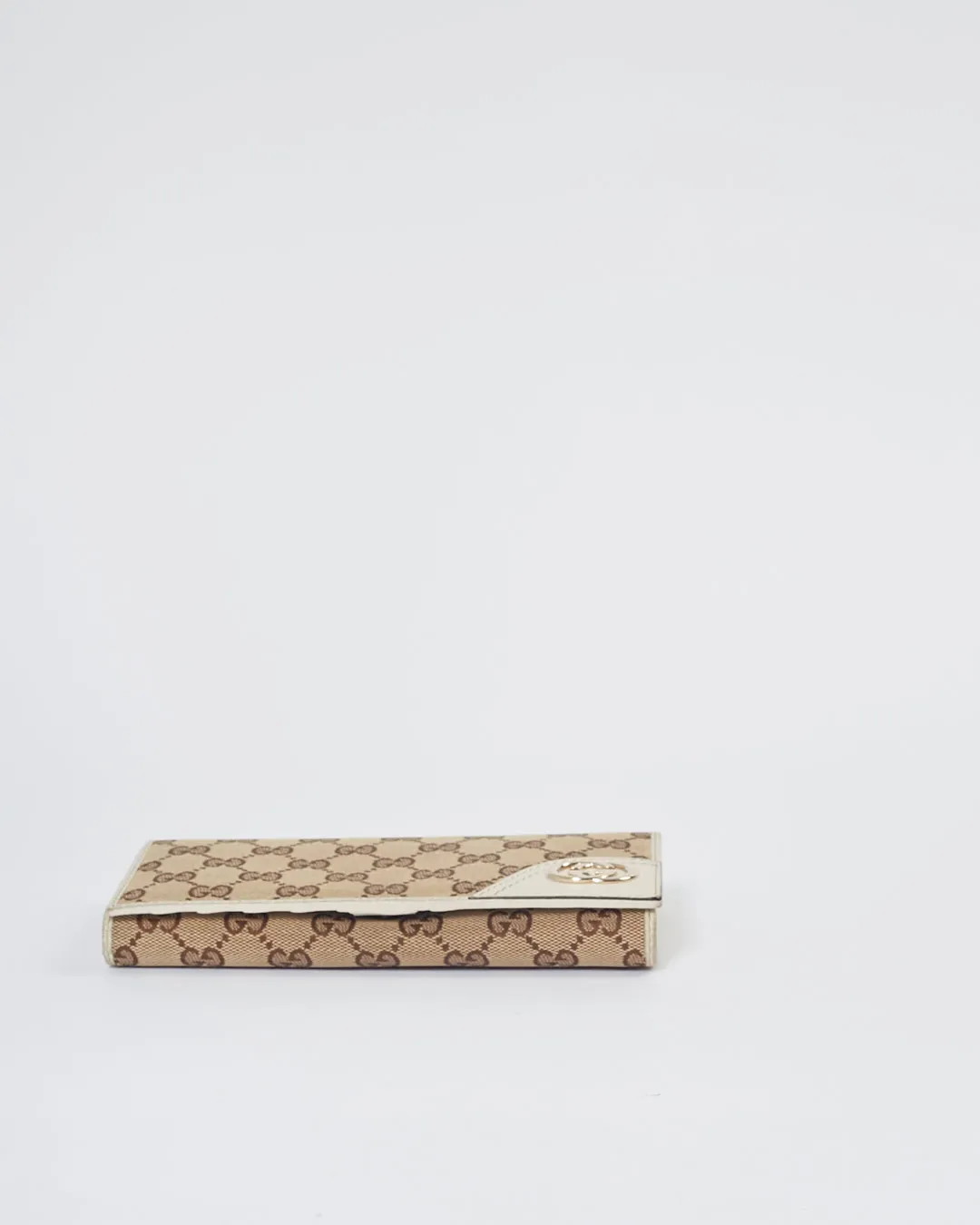 Gucci Brown GG Canvas Flap Continental Wallet