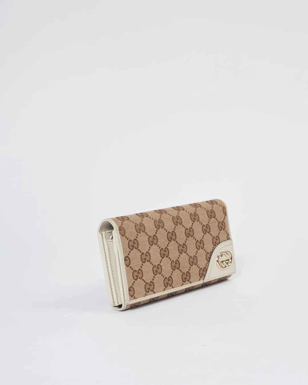Gucci Brown GG Canvas Flap Continental Wallet
