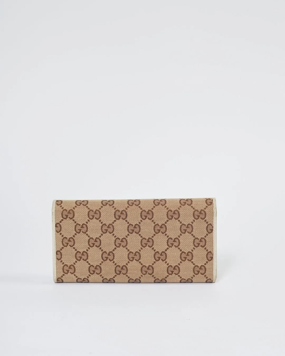 Gucci Brown GG Canvas Flap Continental Wallet