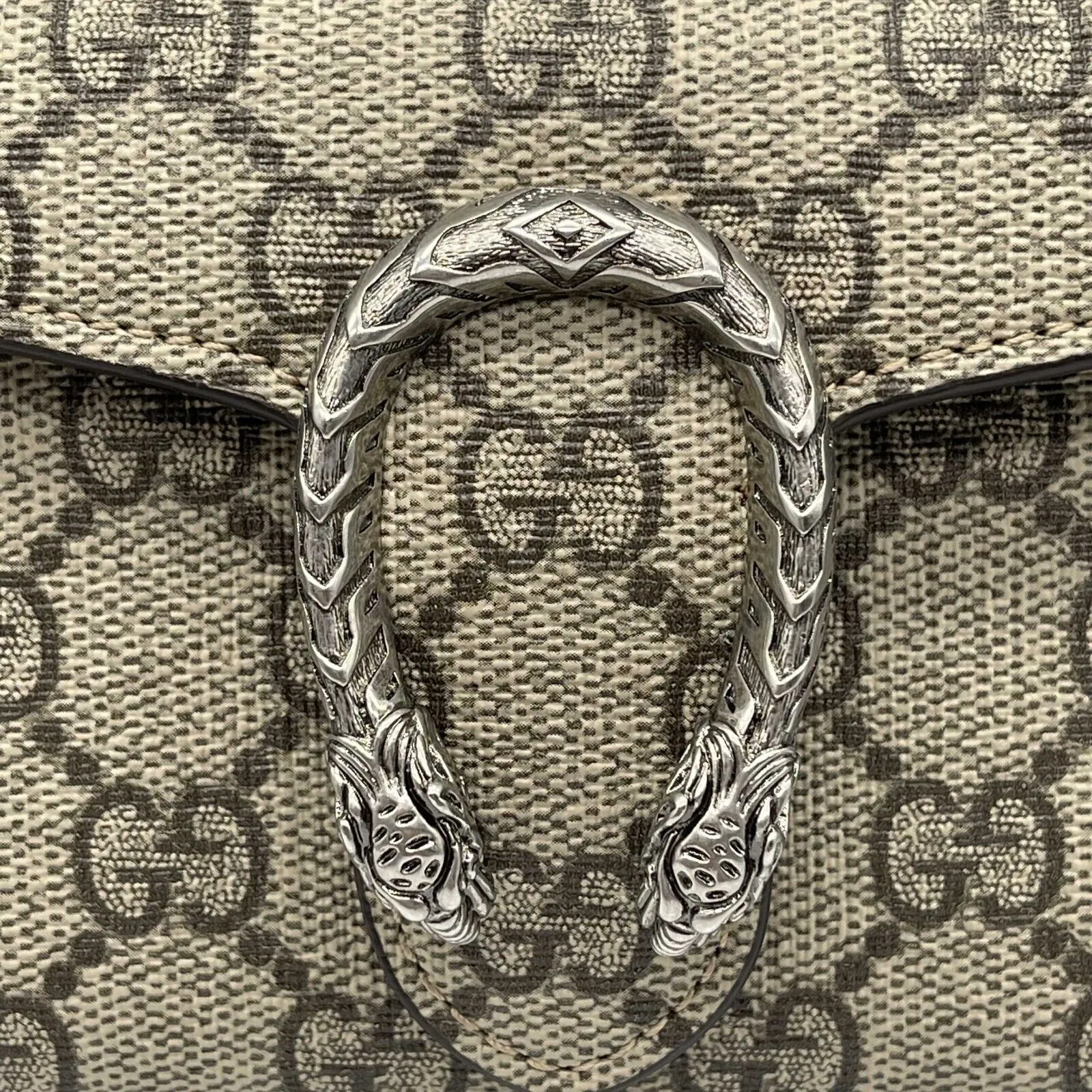 Gucci - Excellent - Dionysus Card Case Wallet - Brown/ Silver