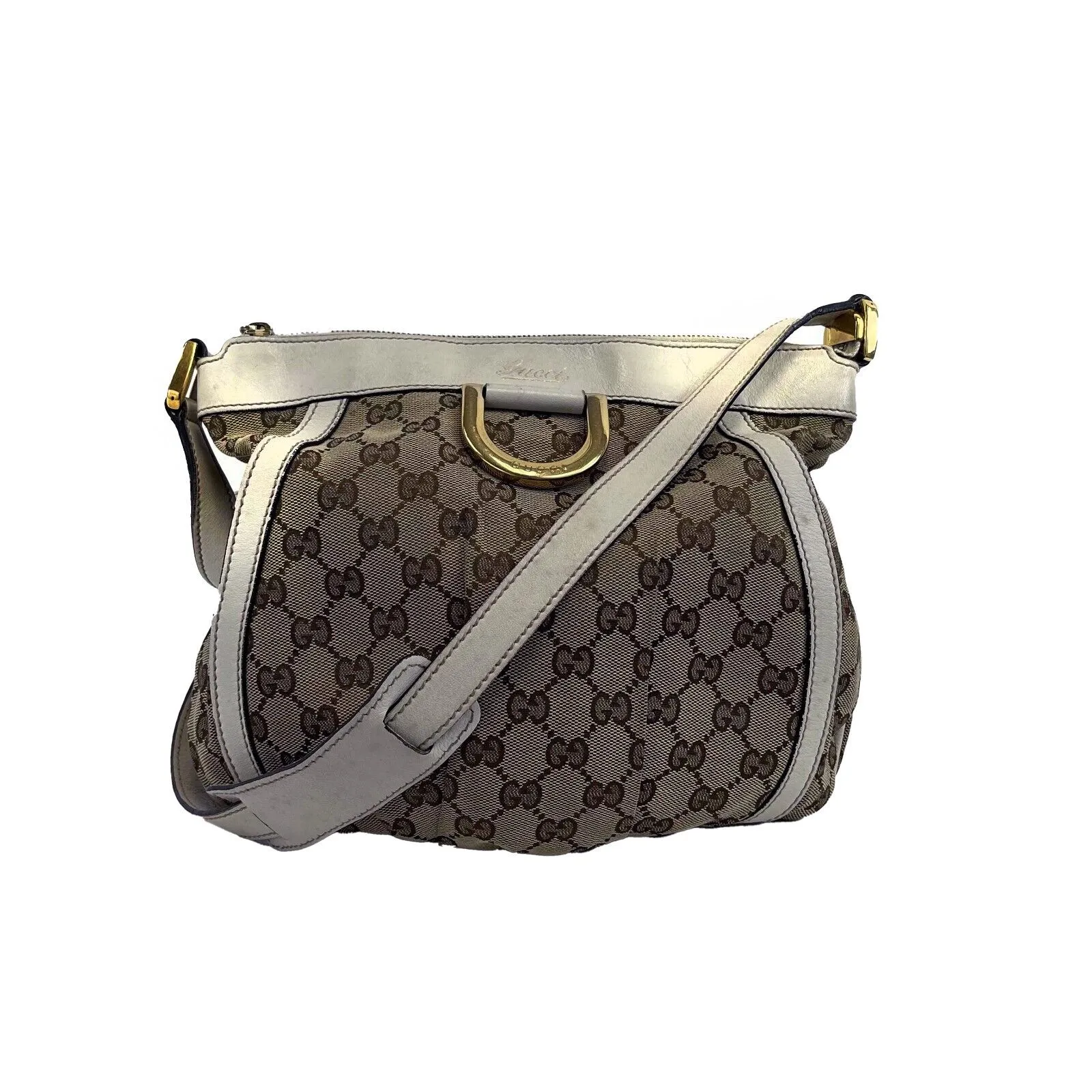 GUCCI - GG Canvas Abbey D-ring Beige Crossbody Bag with Wallet
