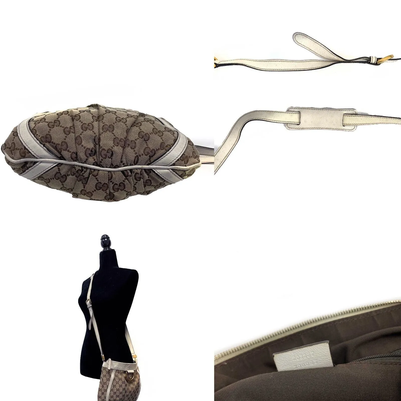 GUCCI - GG Canvas Abbey D-ring Beige Crossbody Bag with Wallet