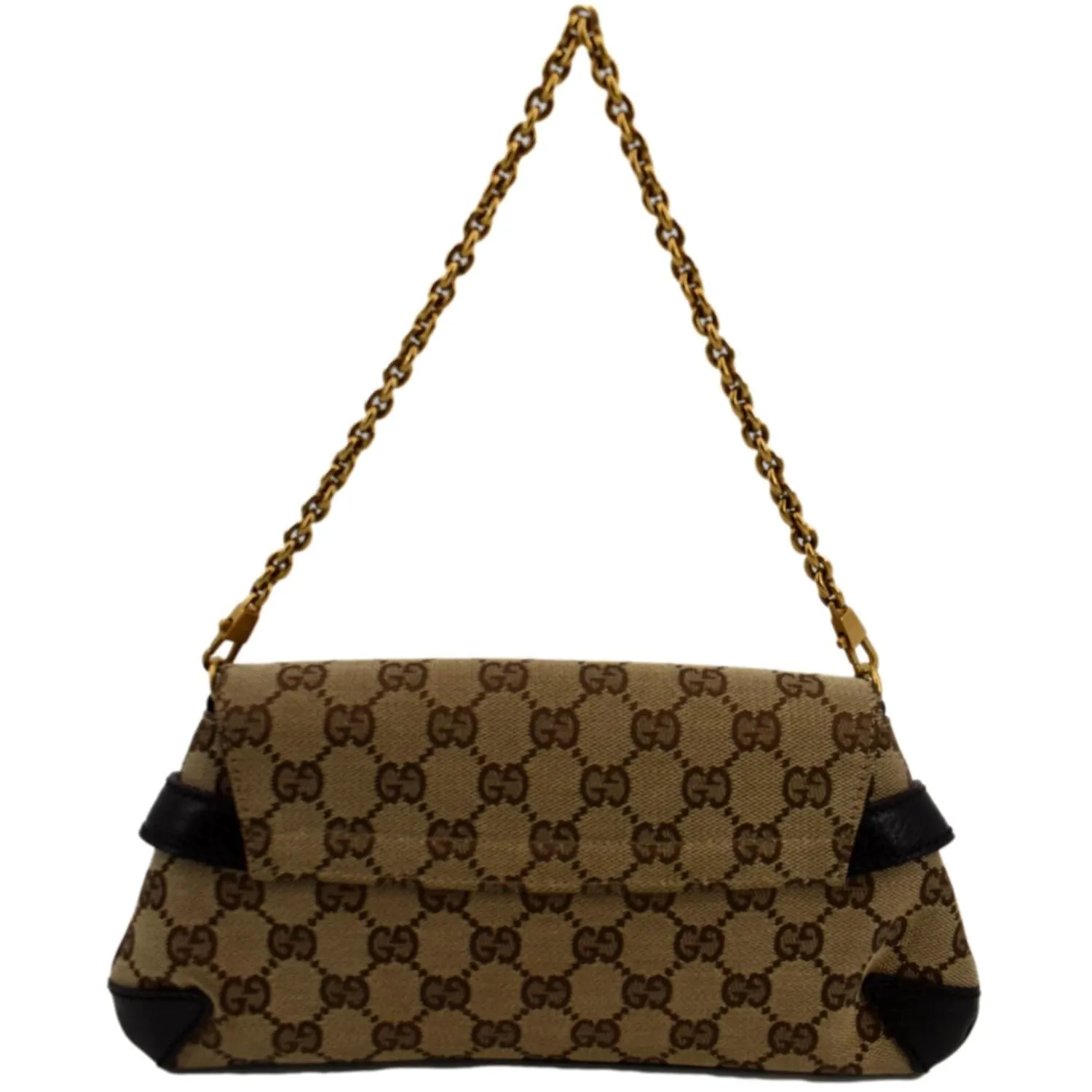 GUCCI Horsebit GG Canvas Clutch Bag Beige 114923