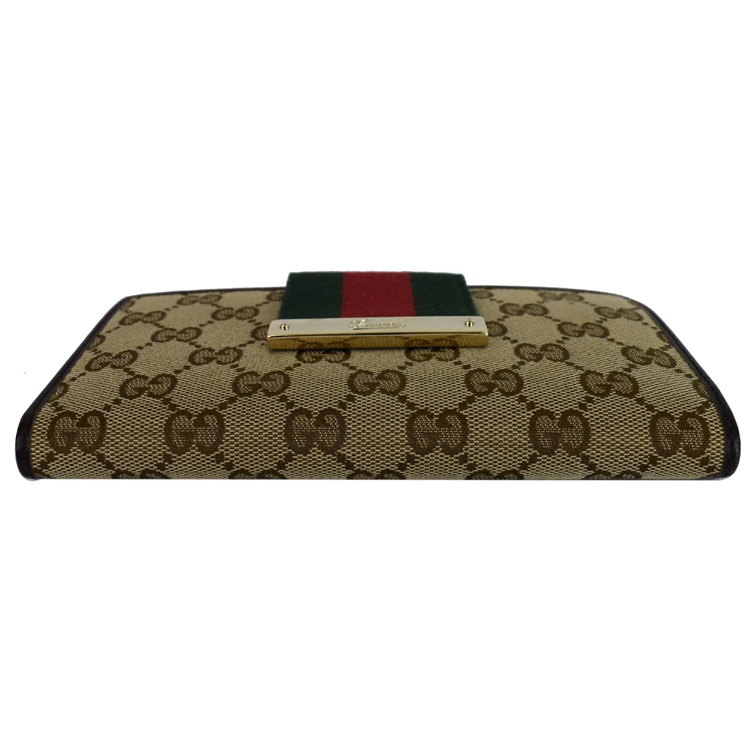GUCCI Monogram Ladies Web GG Canvas Continental Wallet Beige 181668