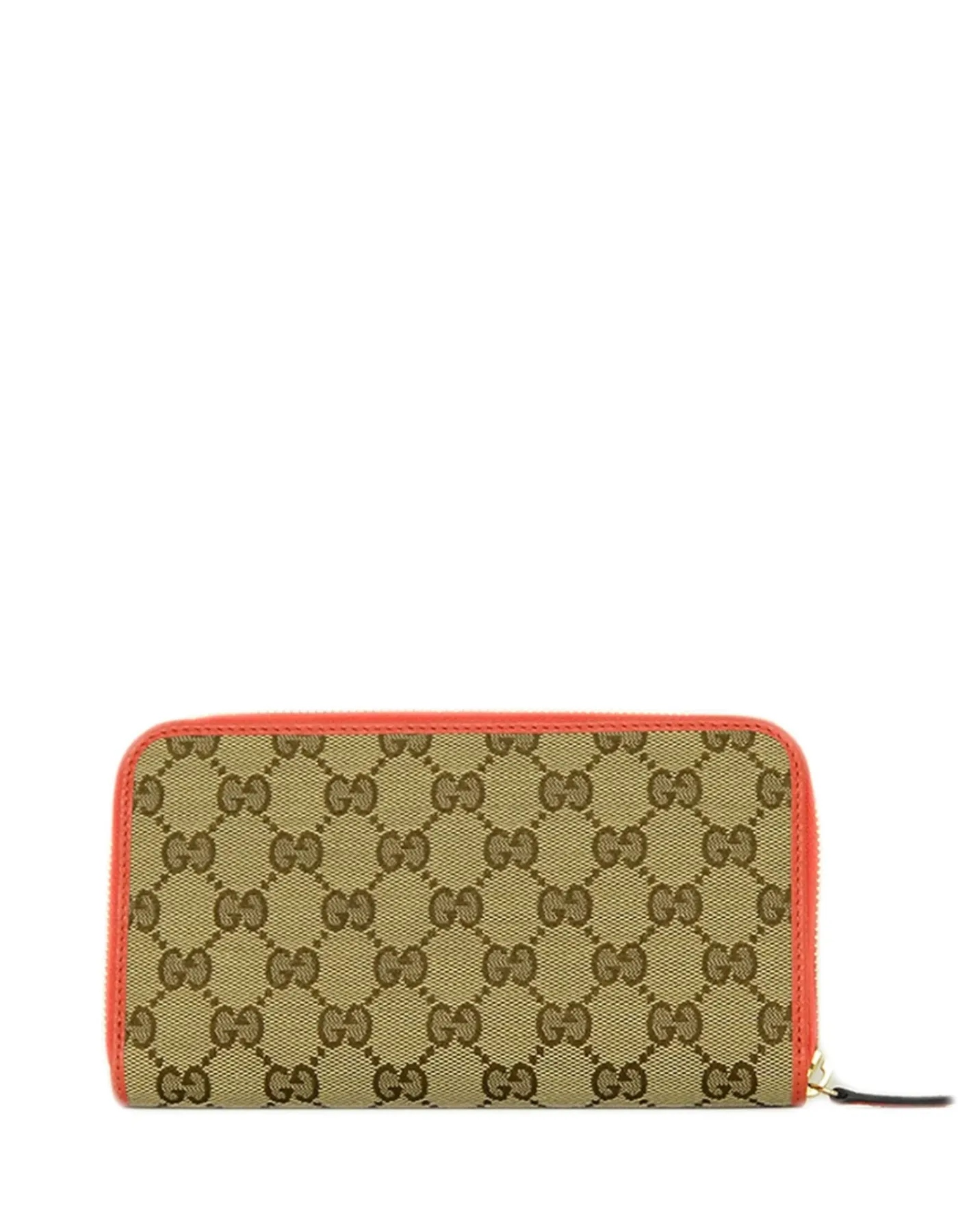 Gucci Monogram Zip Around Wallet w/ Leather Trim