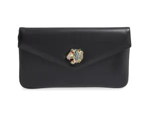 Gucci Rajah Leather Clutch in Black