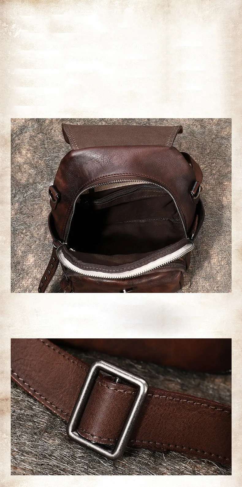 Handmade Convertible Leather Backpacks Bag Womens Best Coffee Leather Shoulder Purse School Rucksack