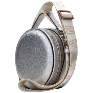 Hispanitas Metallic Silver Circular Bag