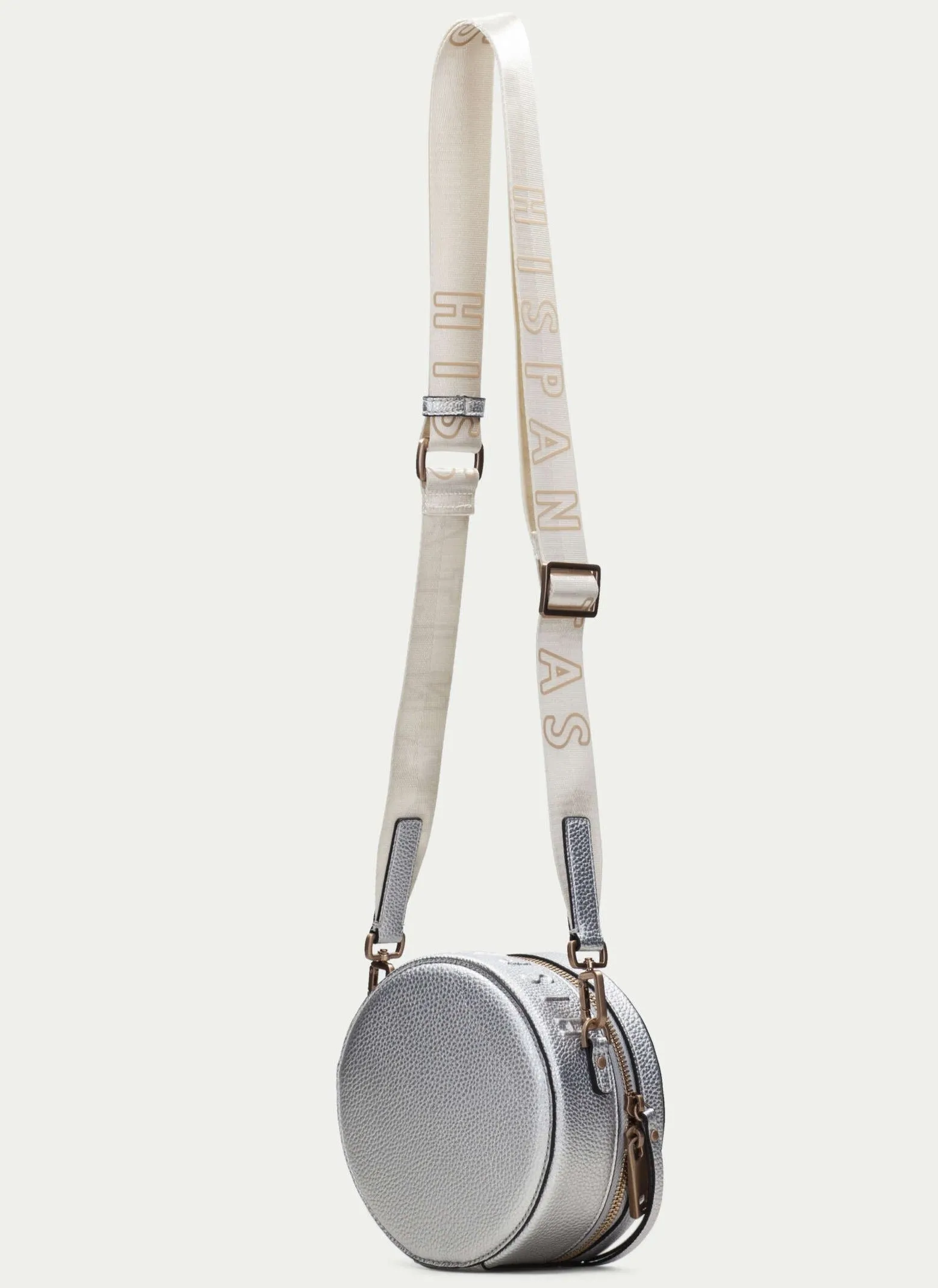 Hispanitas Metallic Silver Circular Bag