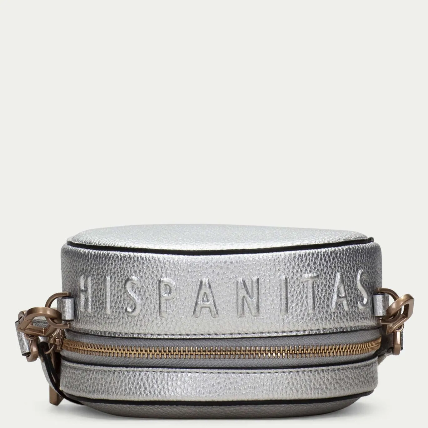 Hispanitas Metallic Silver Circular Bag