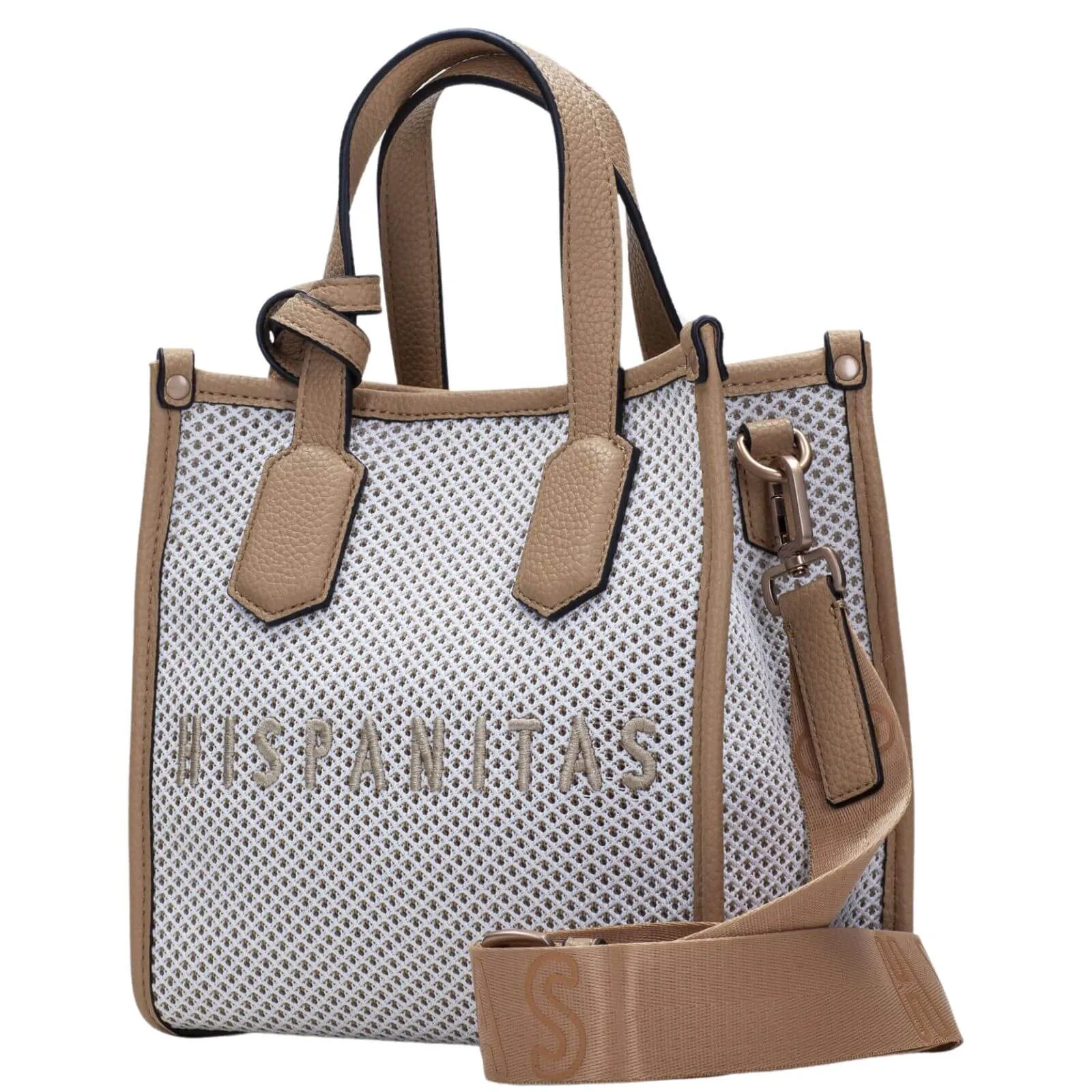 Hispanitas Pale Tan Leather Small Tote Bag
