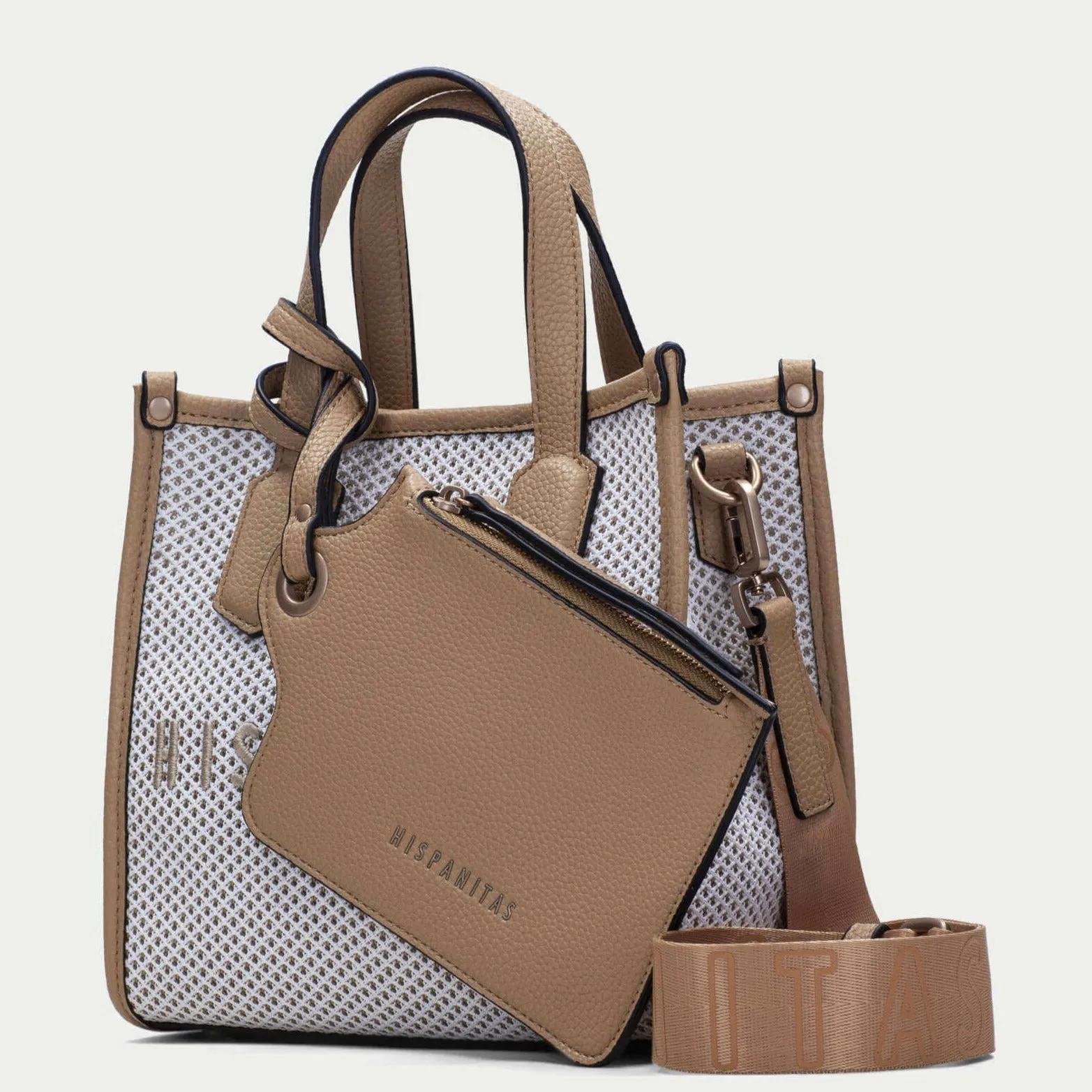Hispanitas Pale Tan Leather Small Tote Bag