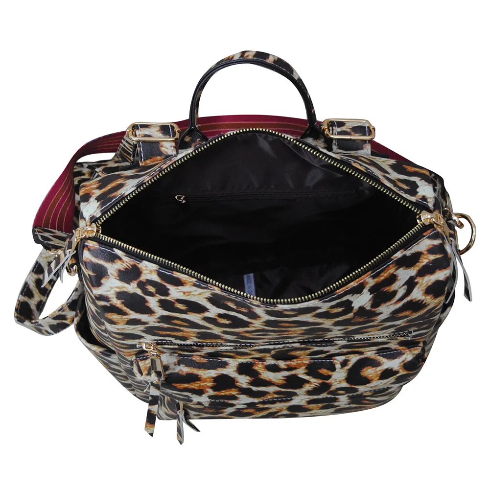 !HOT DEAL! Wild Leopard Faux Leather NGIL Shoulder Backpack
