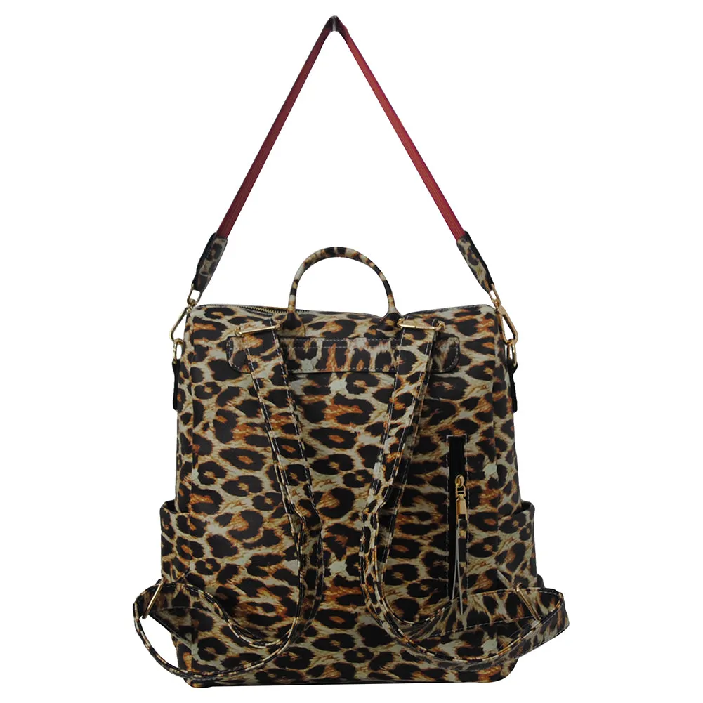 !HOT DEAL! Wild Leopard Faux Leather NGIL Shoulder Backpack
