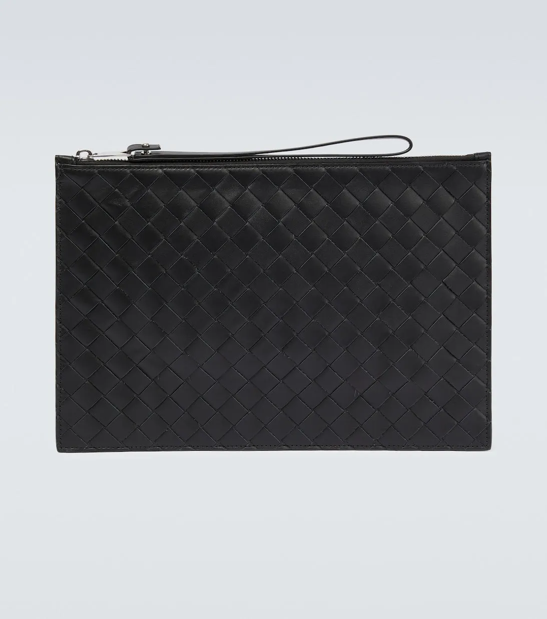 Intrecciato Large leather Bottega Veneta clutch, black