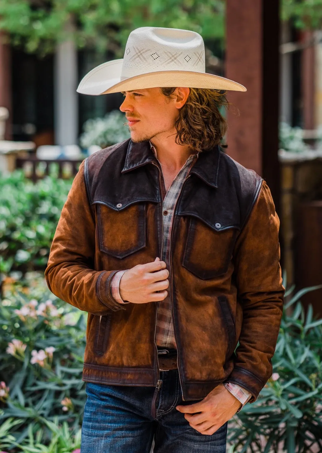 Jacket, Western Cut Leather with Zip Front - Style 2026