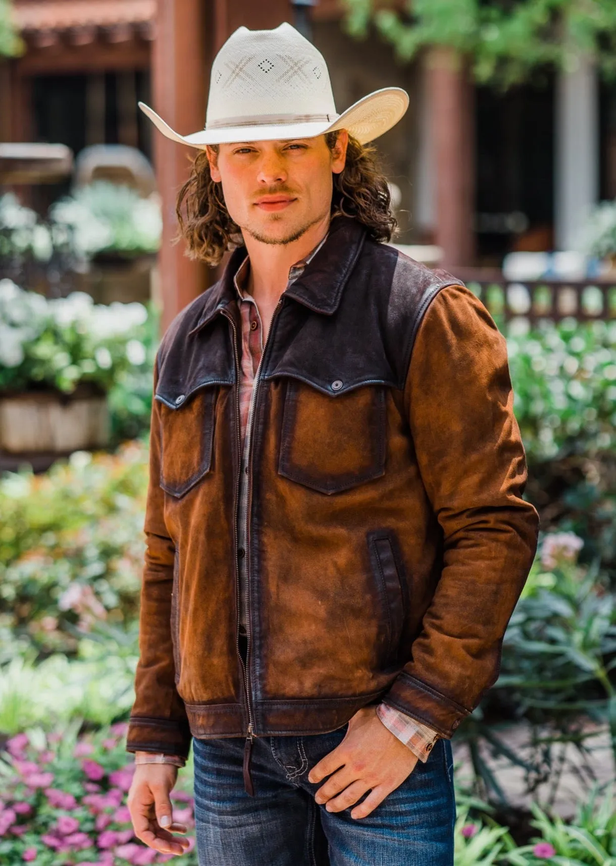 Jacket, Western Cut Leather with Zip Front - Style 2026