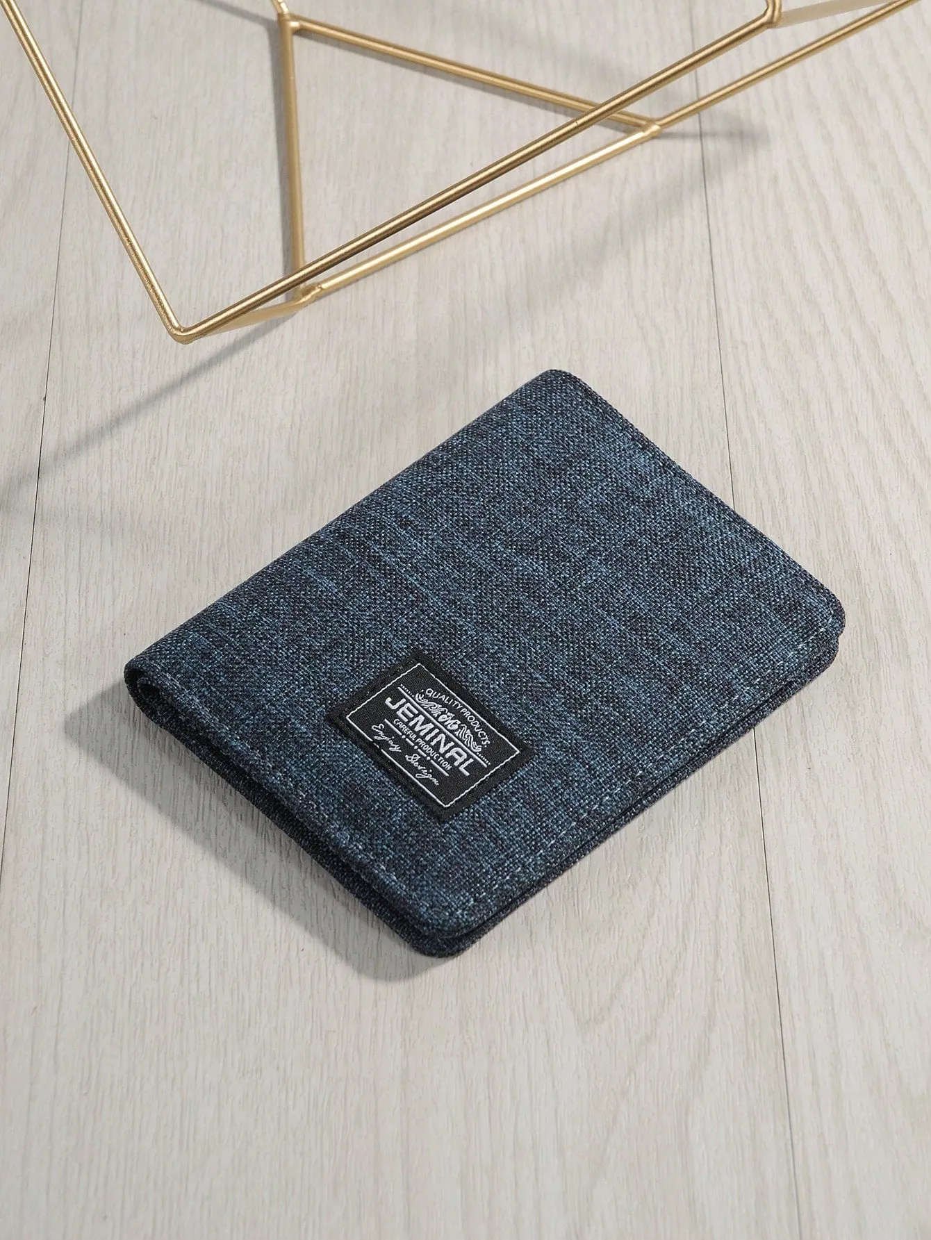 JEMINAL Bifold Vertical Canvas Wallet For Men And Women, Casual College Style Minimalist Wallet