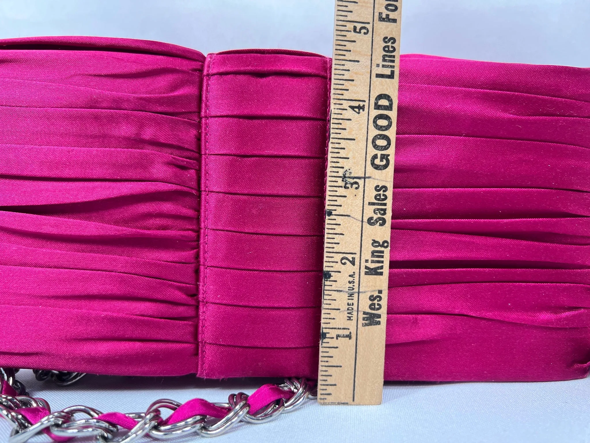 Kate Laundry Pink Purse Clutch chain Shoulder Strap Magnet Closure