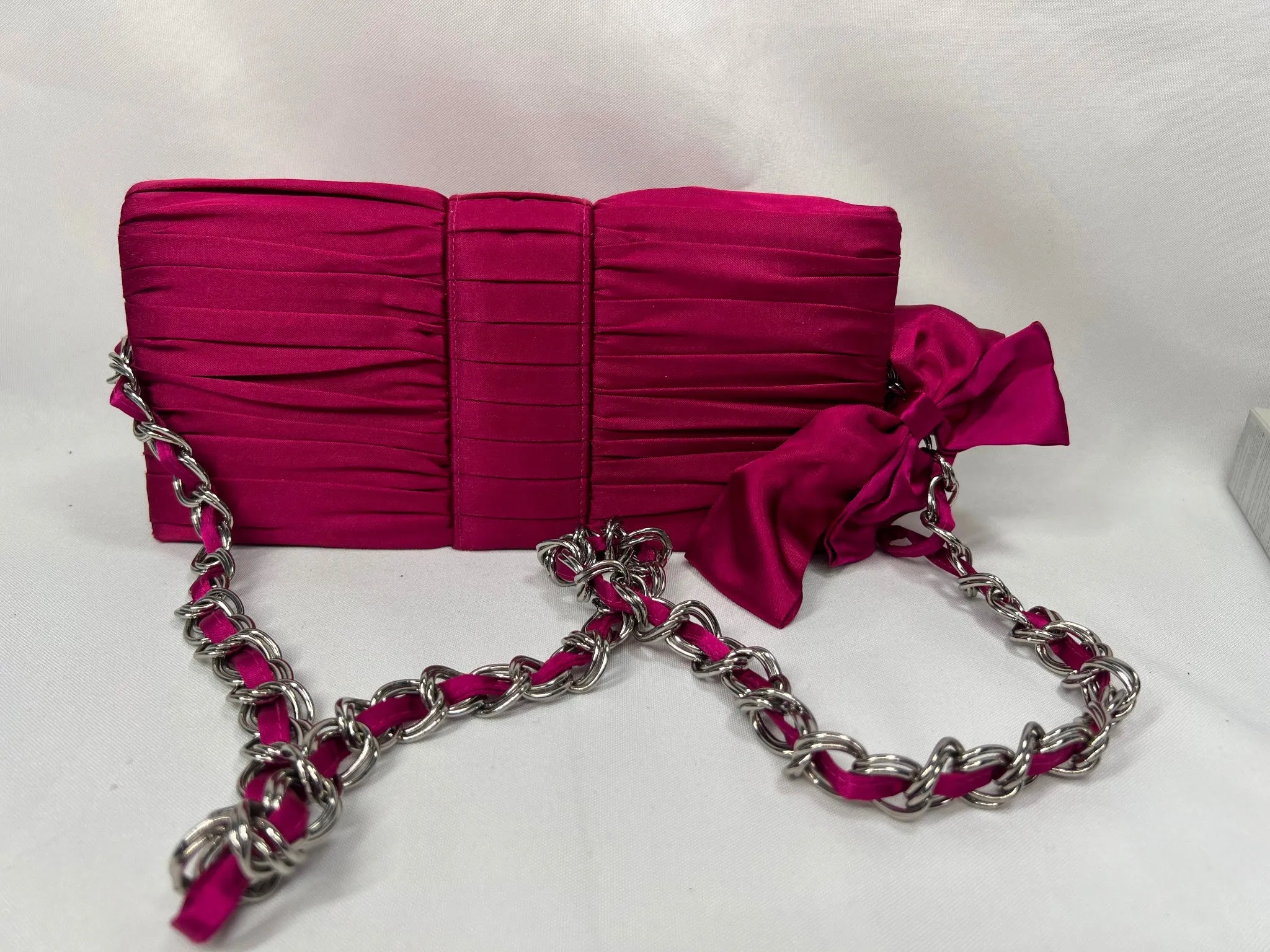 Kate Laundry Pink Purse Clutch chain Shoulder Strap Magnet Closure