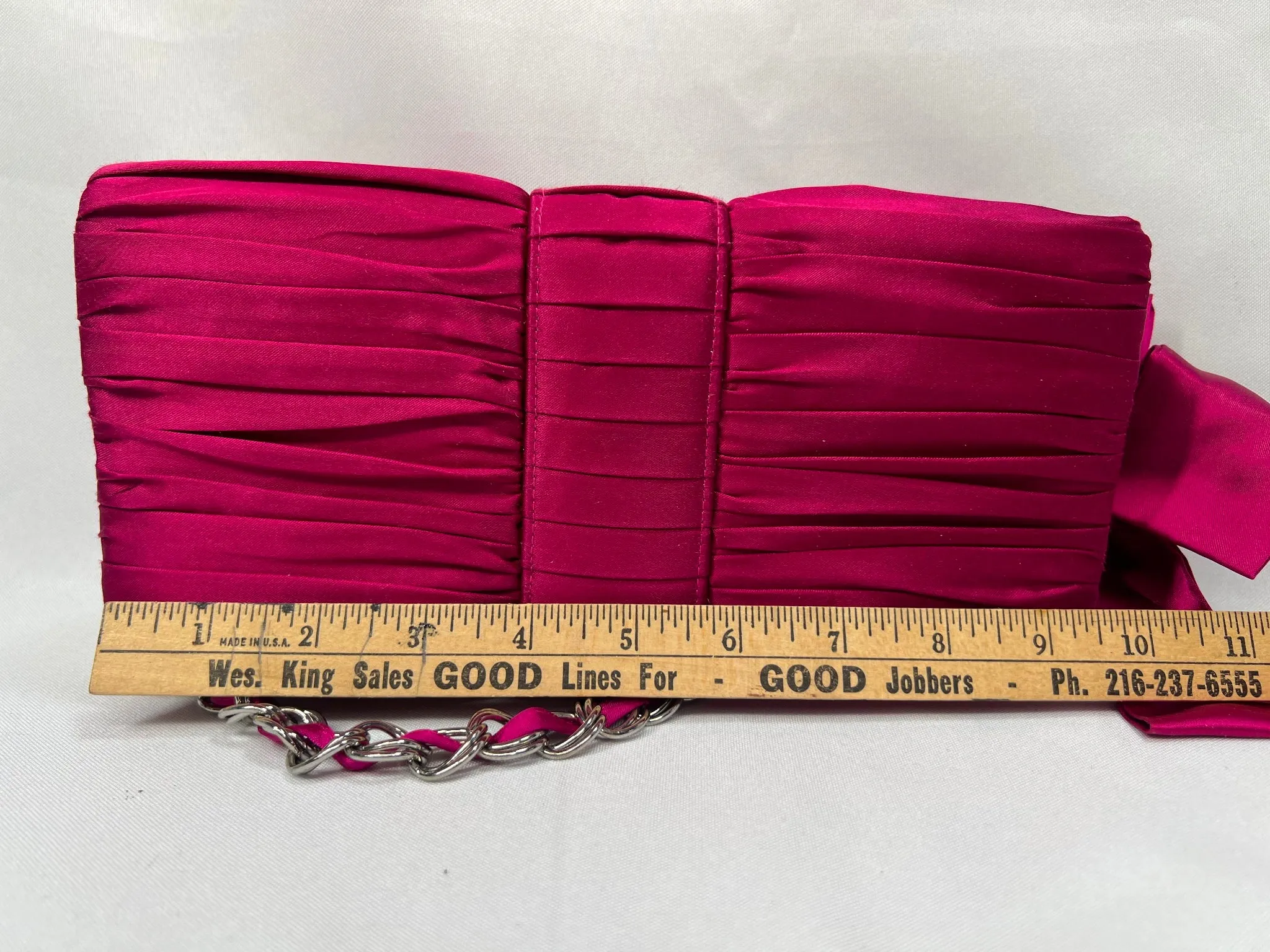 Kate Laundry Pink Purse Clutch chain Shoulder Strap Magnet Closure