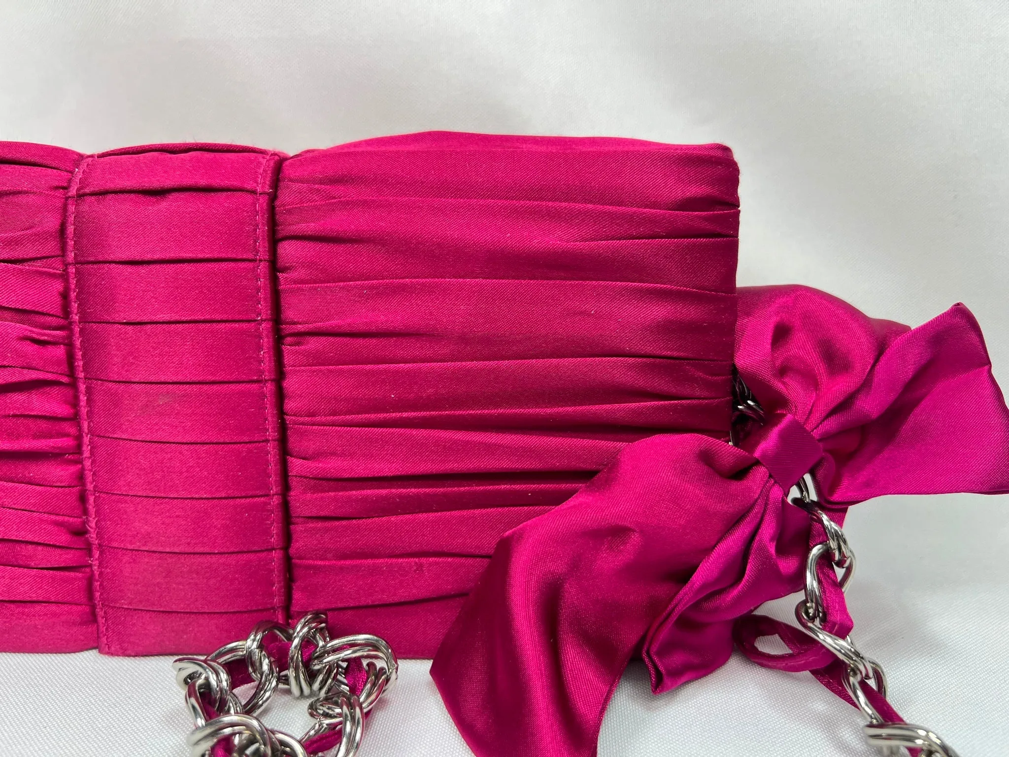 Kate Laundry Pink Purse Clutch chain Shoulder Strap Magnet Closure