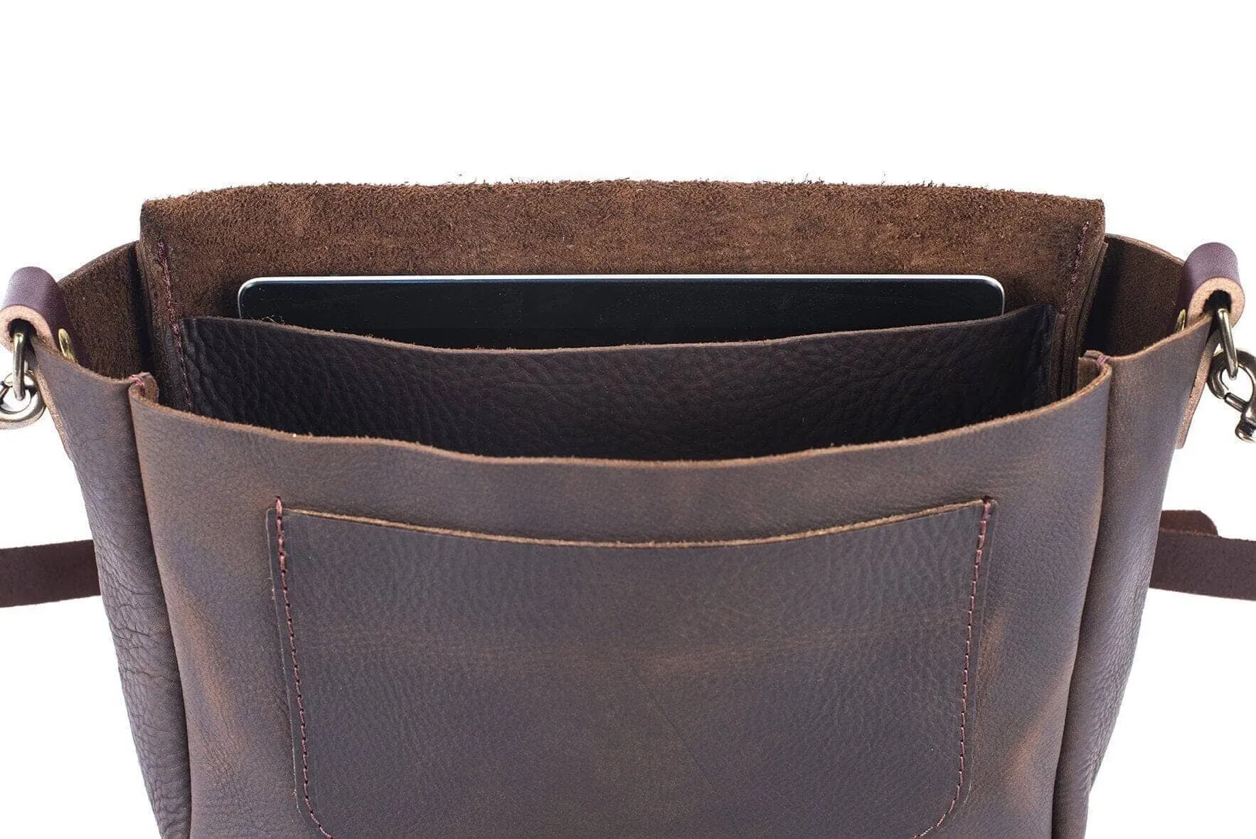 KINDLE LEATHER SATCHEL - TAN