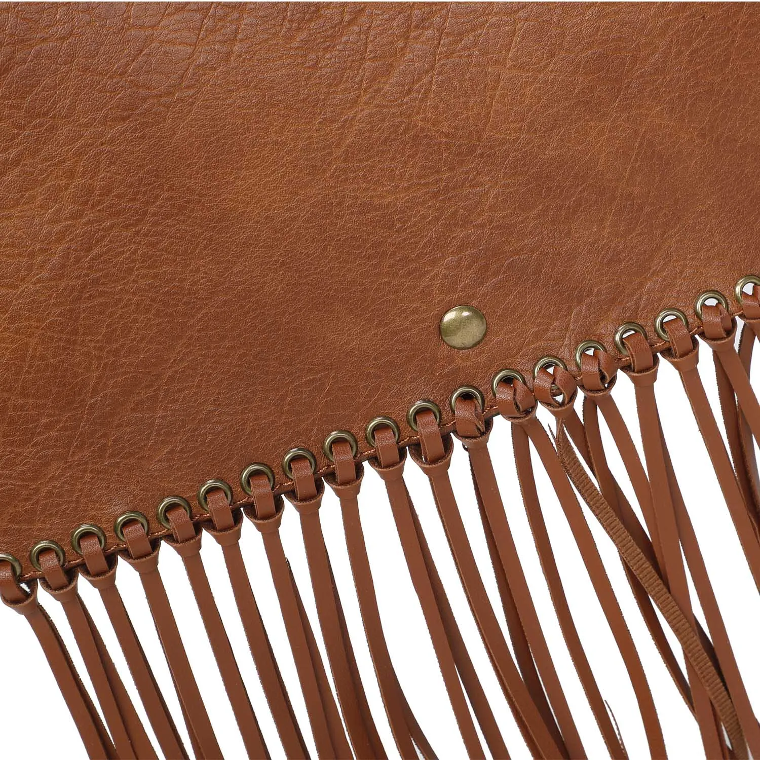 Lacey Fringe Messenger - Cognac
