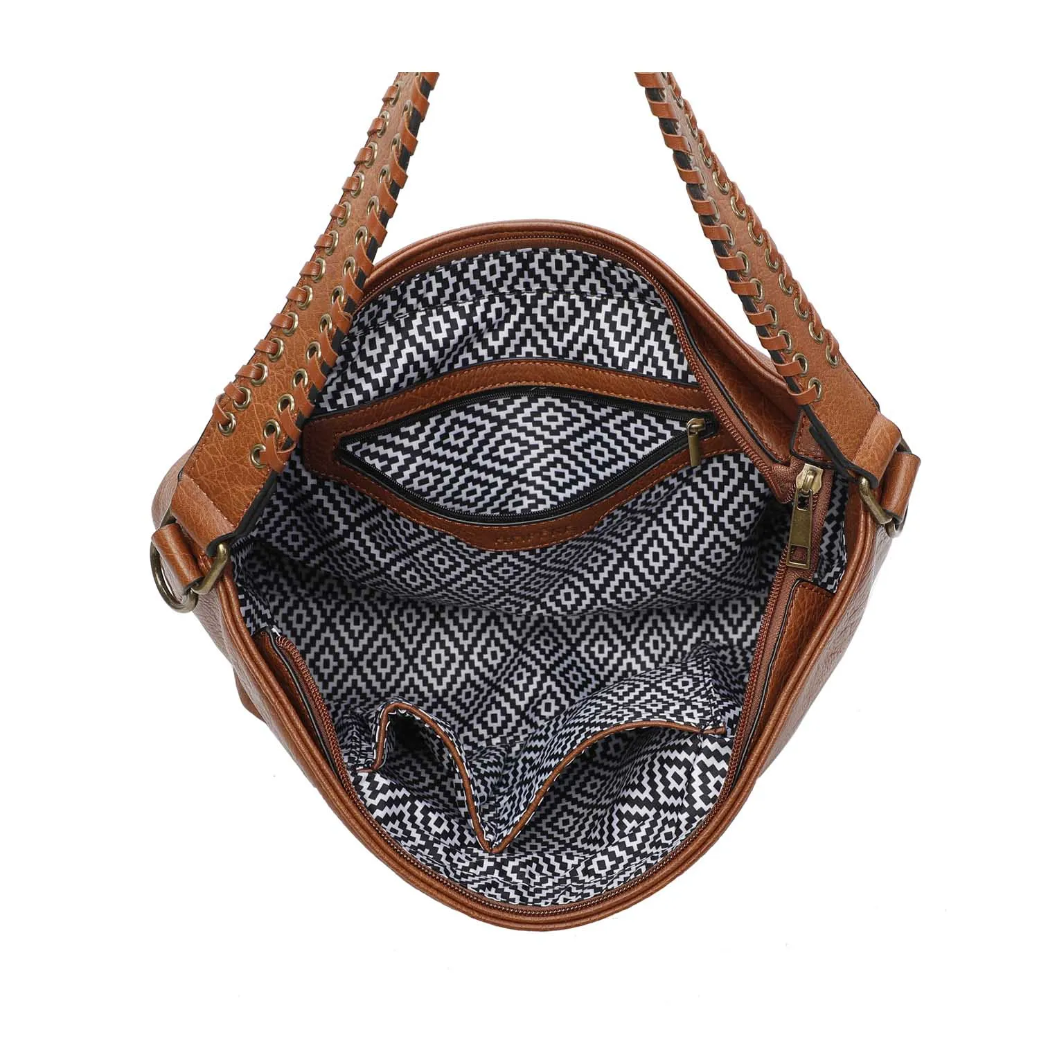 Lacey Fringe Messenger - Cognac