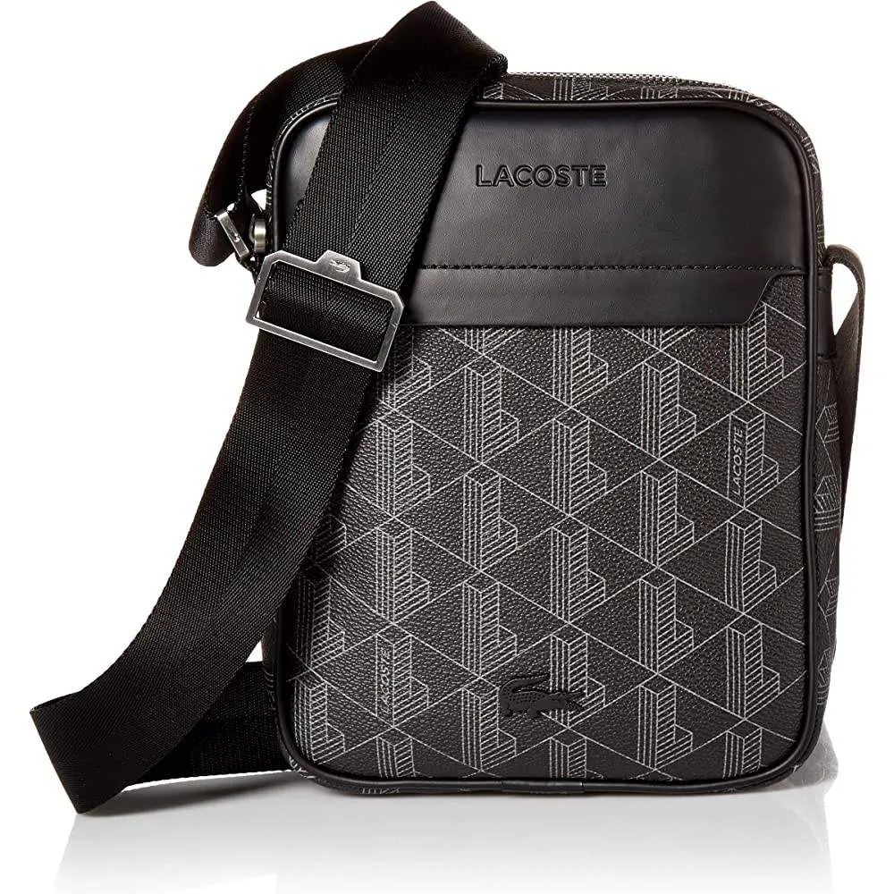 Lacoste mens Lacoste Blend Concept Vertical Camera Bag, Black, ONE US